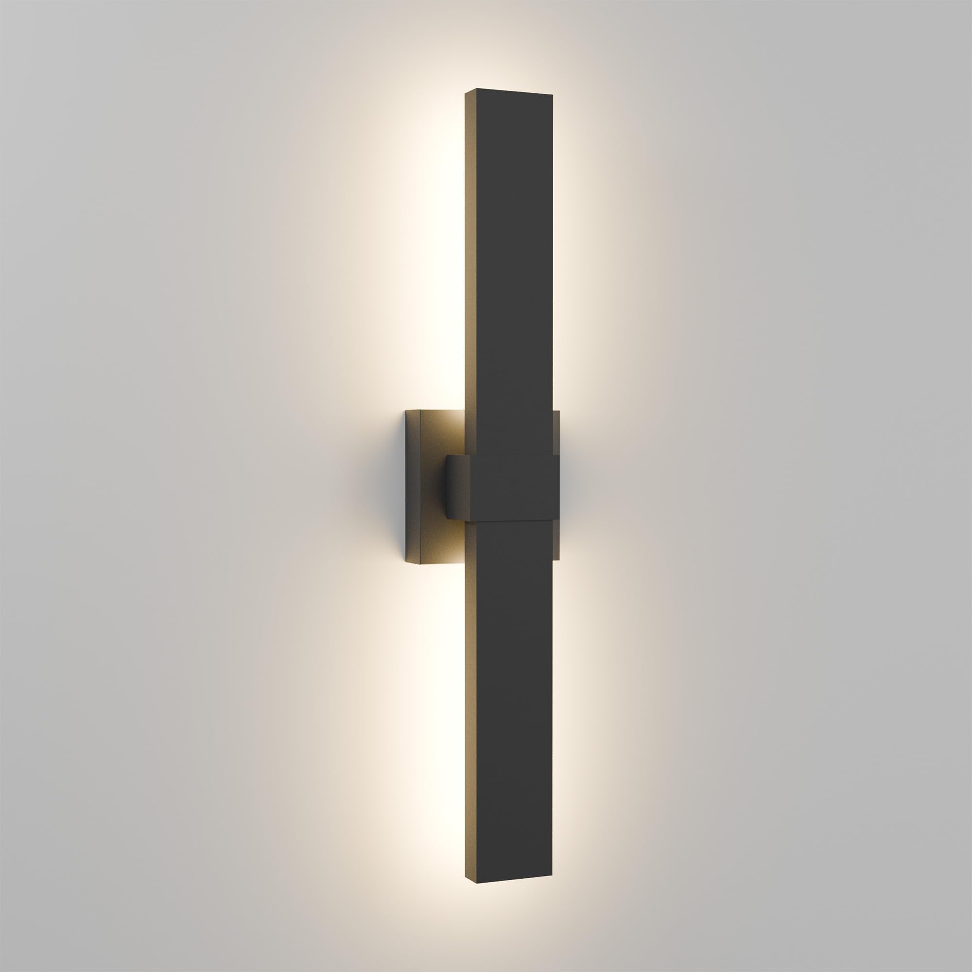 Lamqee 23.6 In Aluminum Long Outdoor Wall Lights  3000K 1303Lm Led Waterproof Ip65  Modern Exterior Lighting Fixture Linear Outdoor Sconce Wall Mount Outside Lighting For House Porch Patio Garage Door