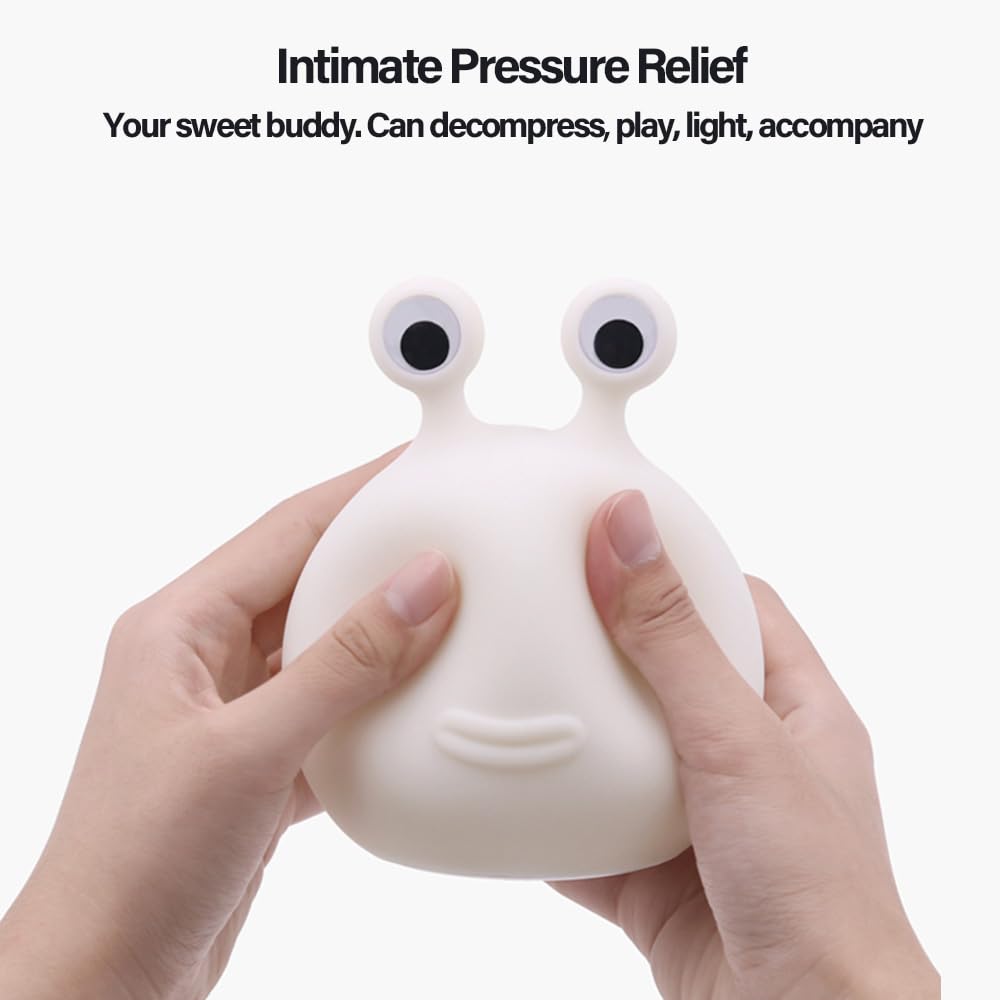 Myratts Led Cute Slug Night Light, Dimmable Kawaii Lamps, Super Squishy Silicone USB Rechargeable Touch Control Night Lamp, Used