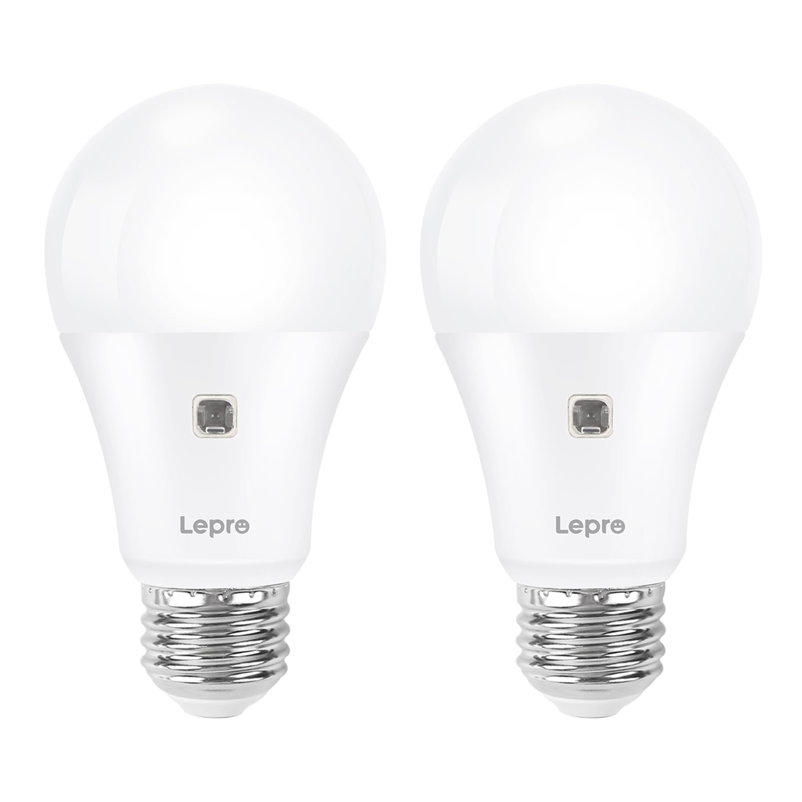 Lepro Dusk to Dawn LED Light Bulbs, 9W 806 Lumens, Soft White, 60W Equivalent, A19 E26, 2 Count