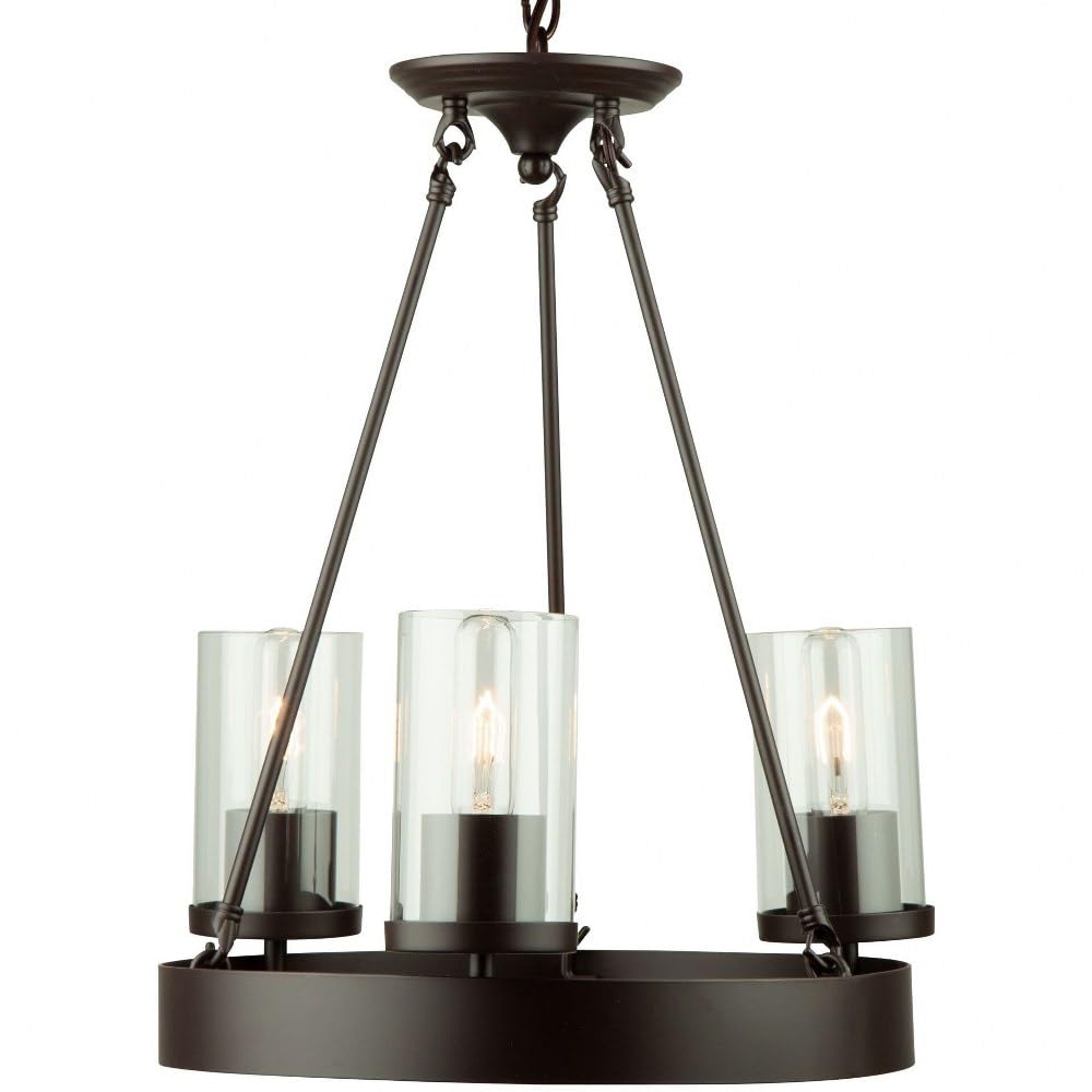 Art Craft Lighting Menlo Park 3-Light Mini Chandelier, Metal, Dark Chocolate, 15.25X36.75X12.00, Ideal For Elegant Home Decor