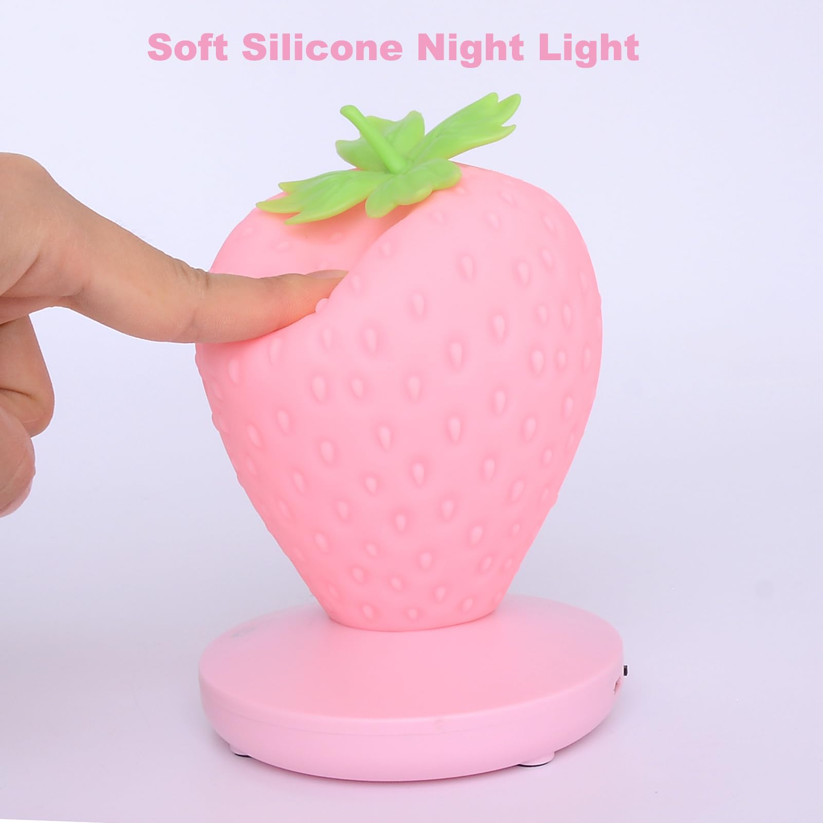 Liftatapa Strawberry Night Light  Cute Silicone Strawberry Lamp  Led Cute Night Light Decor  Usb Rechargeable Bedside Color Changing Lamp  3 Modes Touch Lighting For Birthday  Christmas