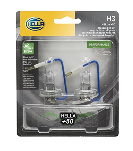 HELLA H3P50TB Twin Blister +50 Performance Bulb, 12V, 55W, 2 Pack