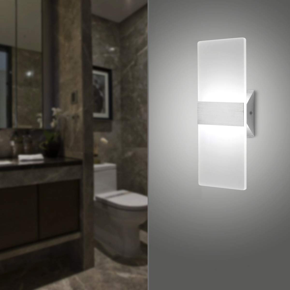 ChangM LED Wall Sconce 12W Cool White Acrylic Lighting Fixture 3 Pack for Living Room Bedroom Hallway