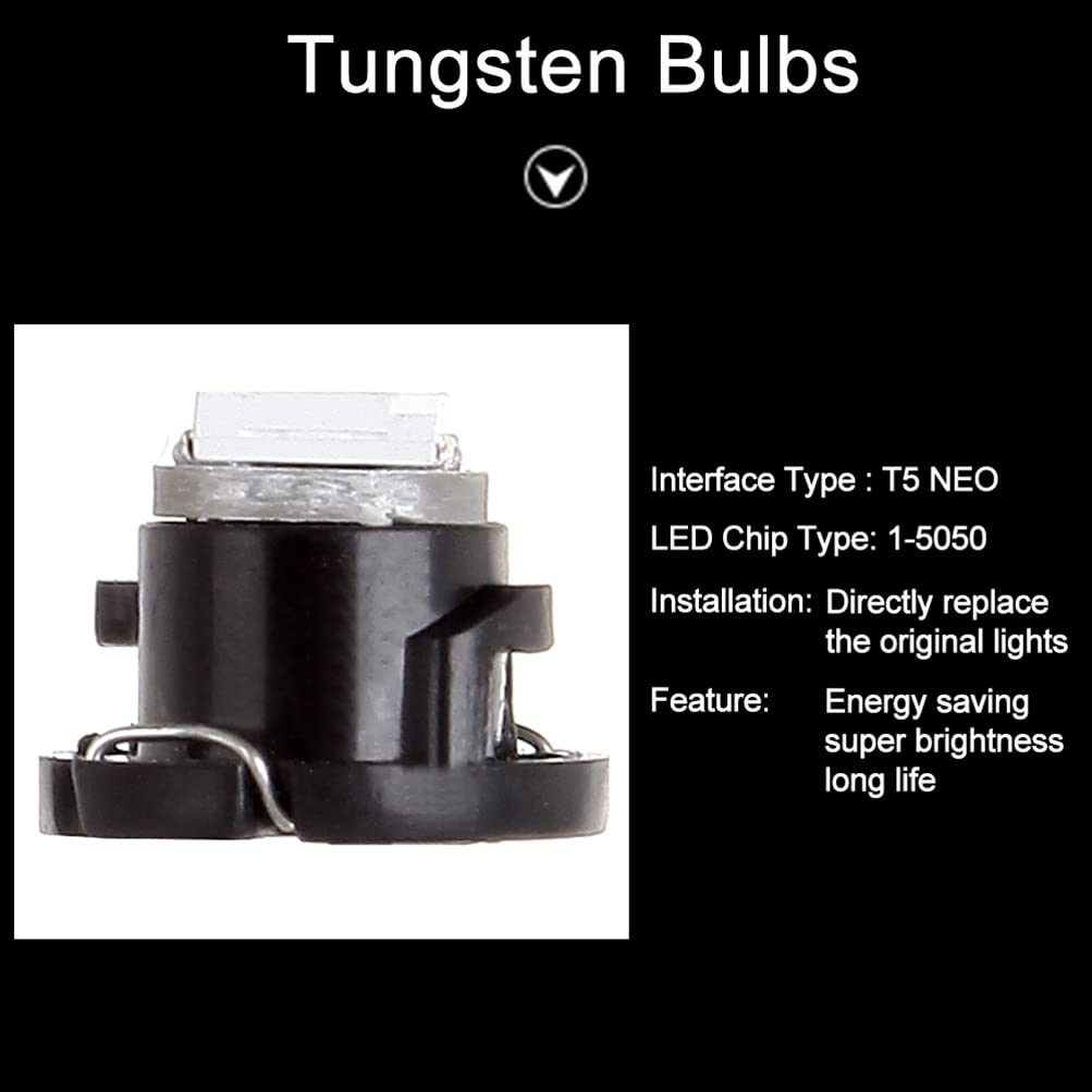 Cciyu 10 Pack White T5/T4.7 T1.25&quot; Neo Wedge Led Bulbs W/Base Replacement Fit For A/C Light