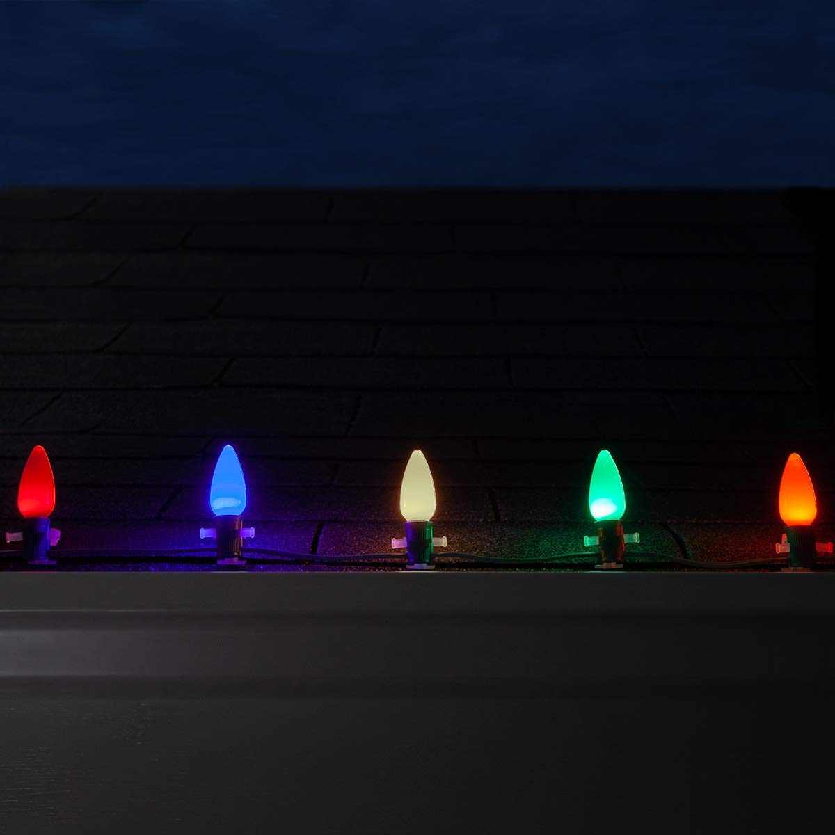 Wintergreen Lighting 25 Pack Opticore C9 Multicolor Smooth Finish Led Christmas Light Bulbs  Heavy Duty E17 Base Outdoor Christmas Lights Replacement