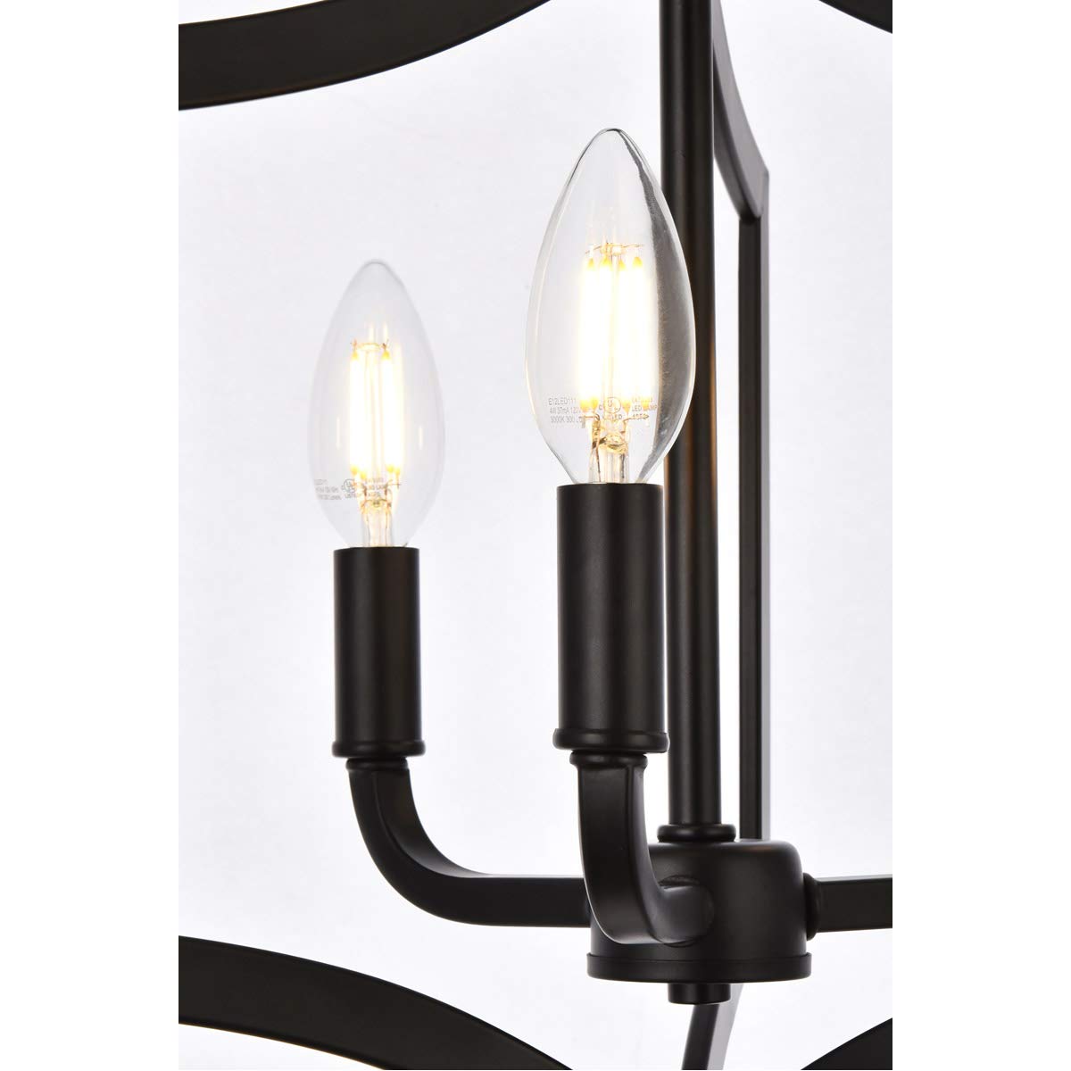 Living District Kiera 3-Light Mid-Century Metal Flush Mount in Black