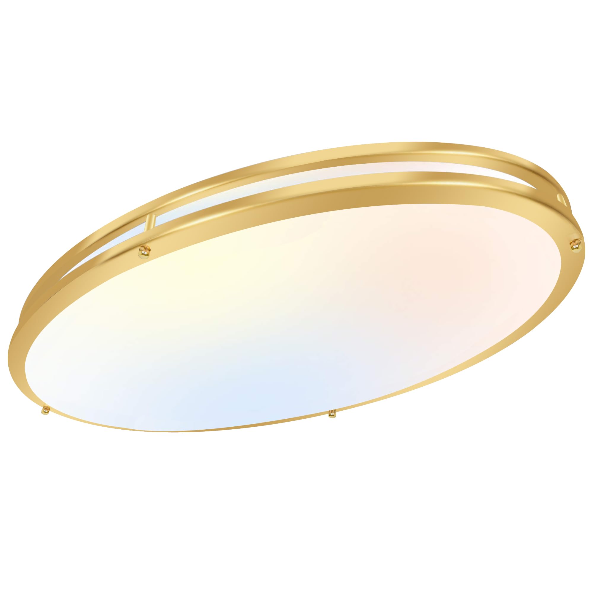 hykolity Oval LED Ceiling Light 32 Inch, 60W, 4000LM, Adjustable 2700K-5000K, Gold Finish, Dimmable, Model HBCE