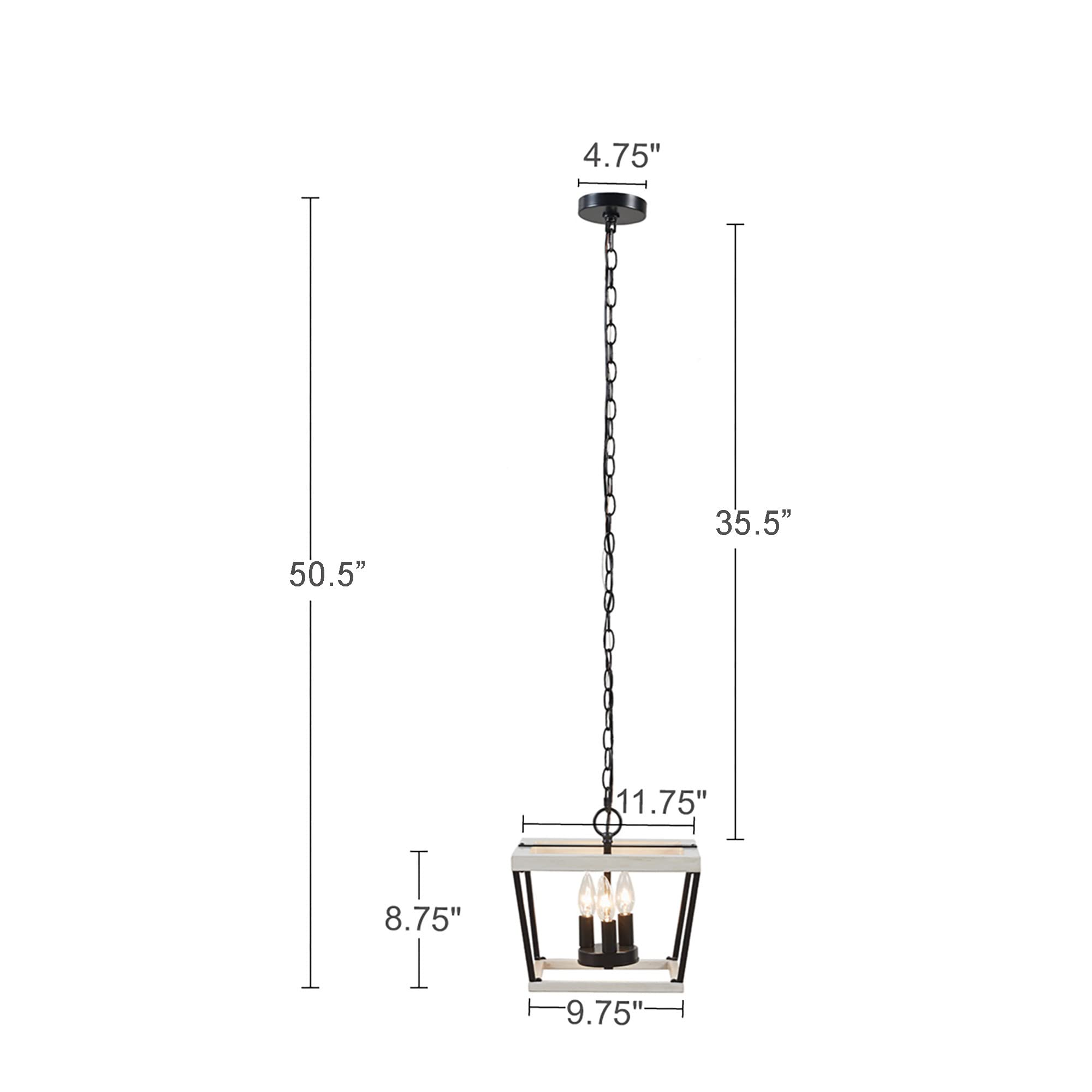 INK+IVY Adele Modern Pendant Light Fixtures for Kitchen Island, Adjustable 3 Bulb Hanging Ceiling Lamp with Black Metal and Whit