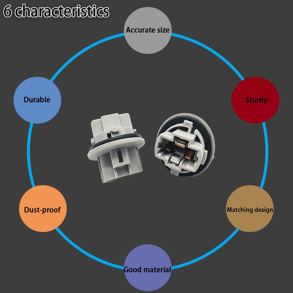 Jsorum 2 Pcs Front Turn Signal Light Bulb Plug Socket Compatible With Toyota Tundra, Tacoma, Sequoia, 4Runner, Venza, Replacemen