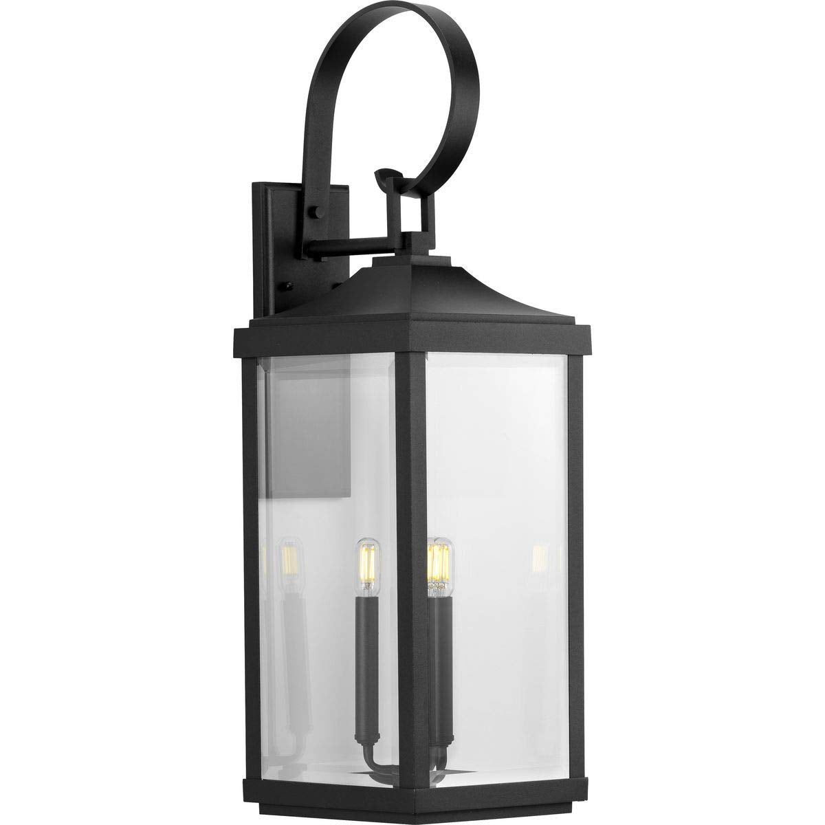 Progress Lighting 3-Light Outdoor Wall Lantern, Aluminum, Textured Black, 11.25 x 9.50 x 30.63 inches, Model P560023-031