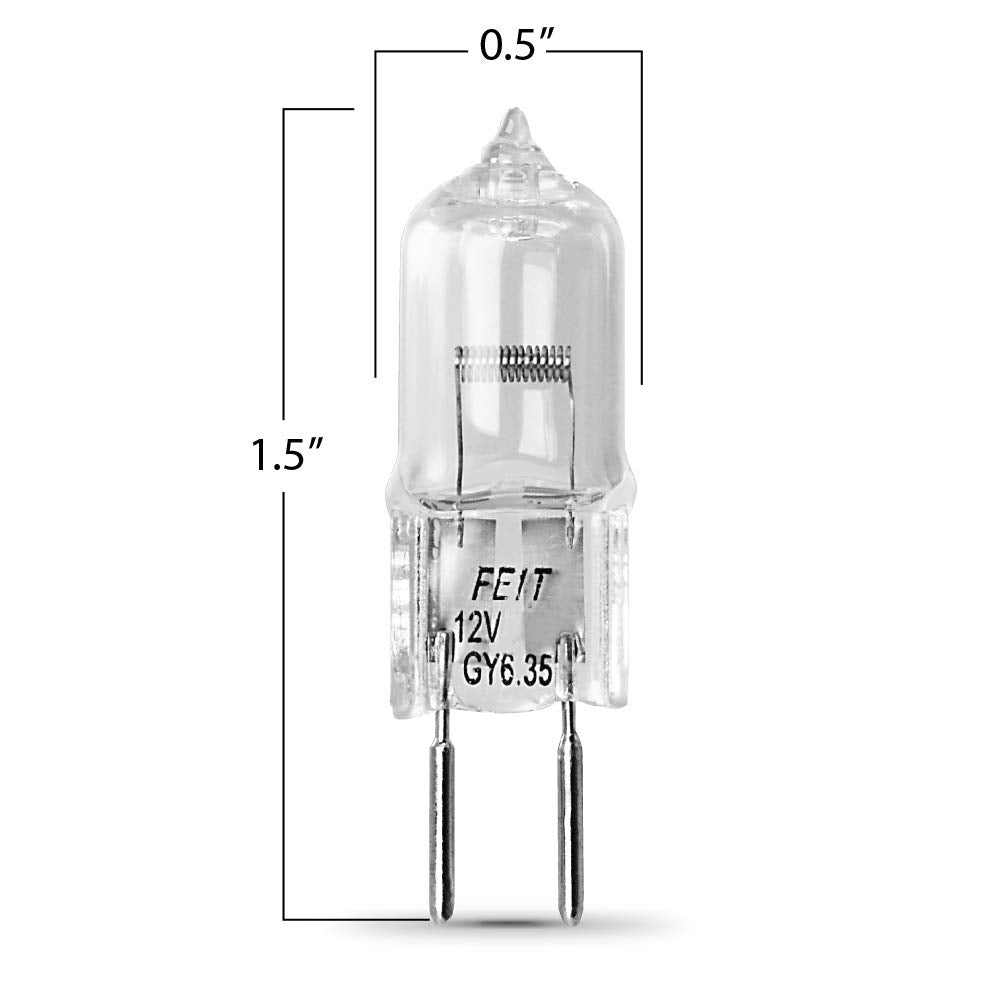 Feit Electric 50-Watt T4 Jc Halogen Bulb, Clear Glass, Bi-Pin Base, 1 Count
