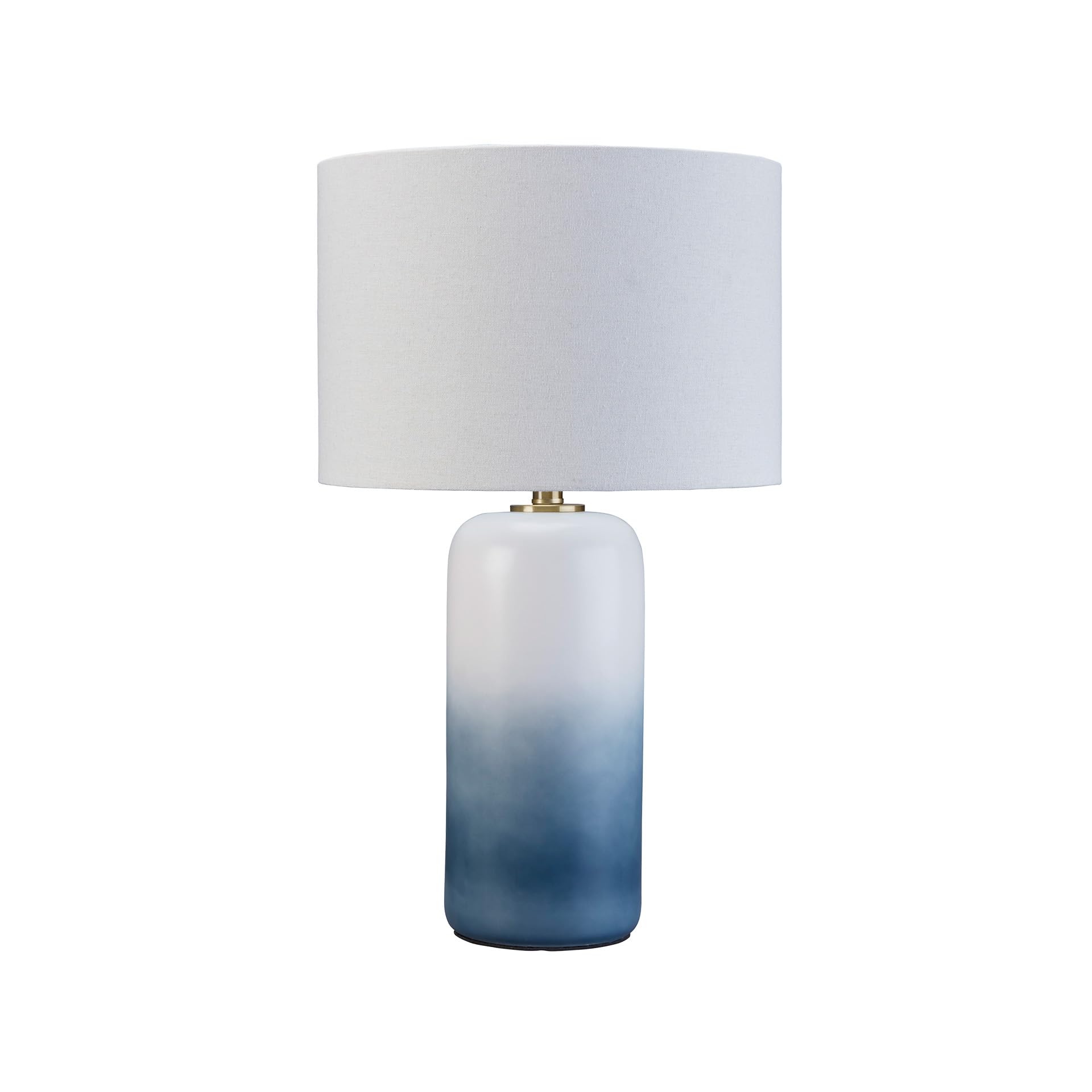 Signature Design by Ashley Lemrich Coastal 25.25 Ceramic Table Lamp, 3-Way Switch, UL Listed, Fabric Drum Shade, Use 100 Watt Li