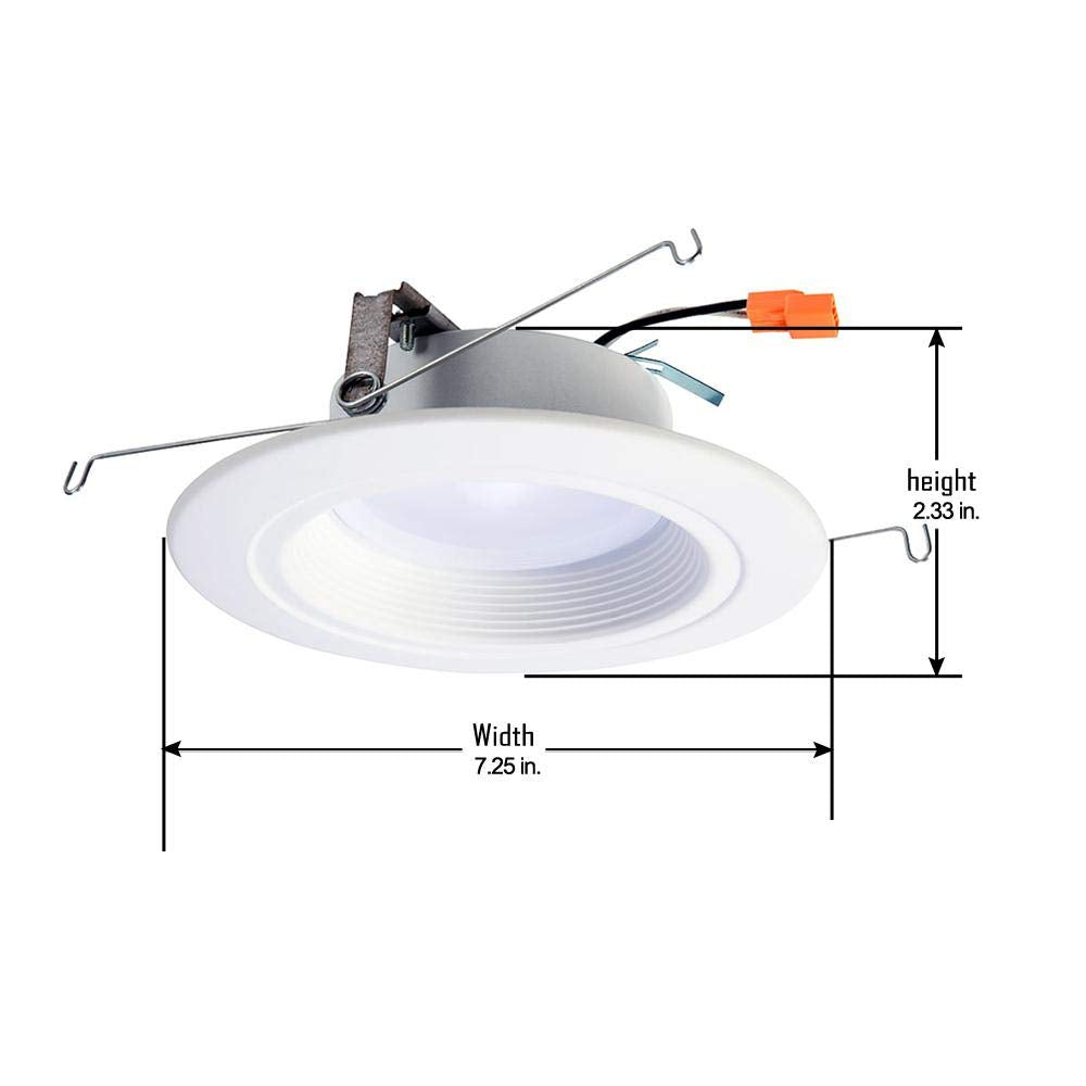 Halo Rl Series 5/6 Inch Recessed Led Light - Retrofit Ceiling & Shower Downlight, Baffle White Trim, Selectable Cct (2700K-5000K