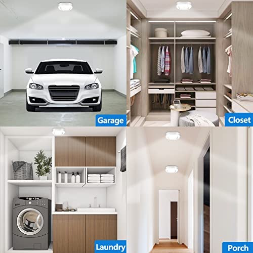 Whitepoplar Closet Light, Battery Operated Ceiling Motion Sensor Led Light, 300Lm Indoor Wireless, For Hallway, Garage, Stairway