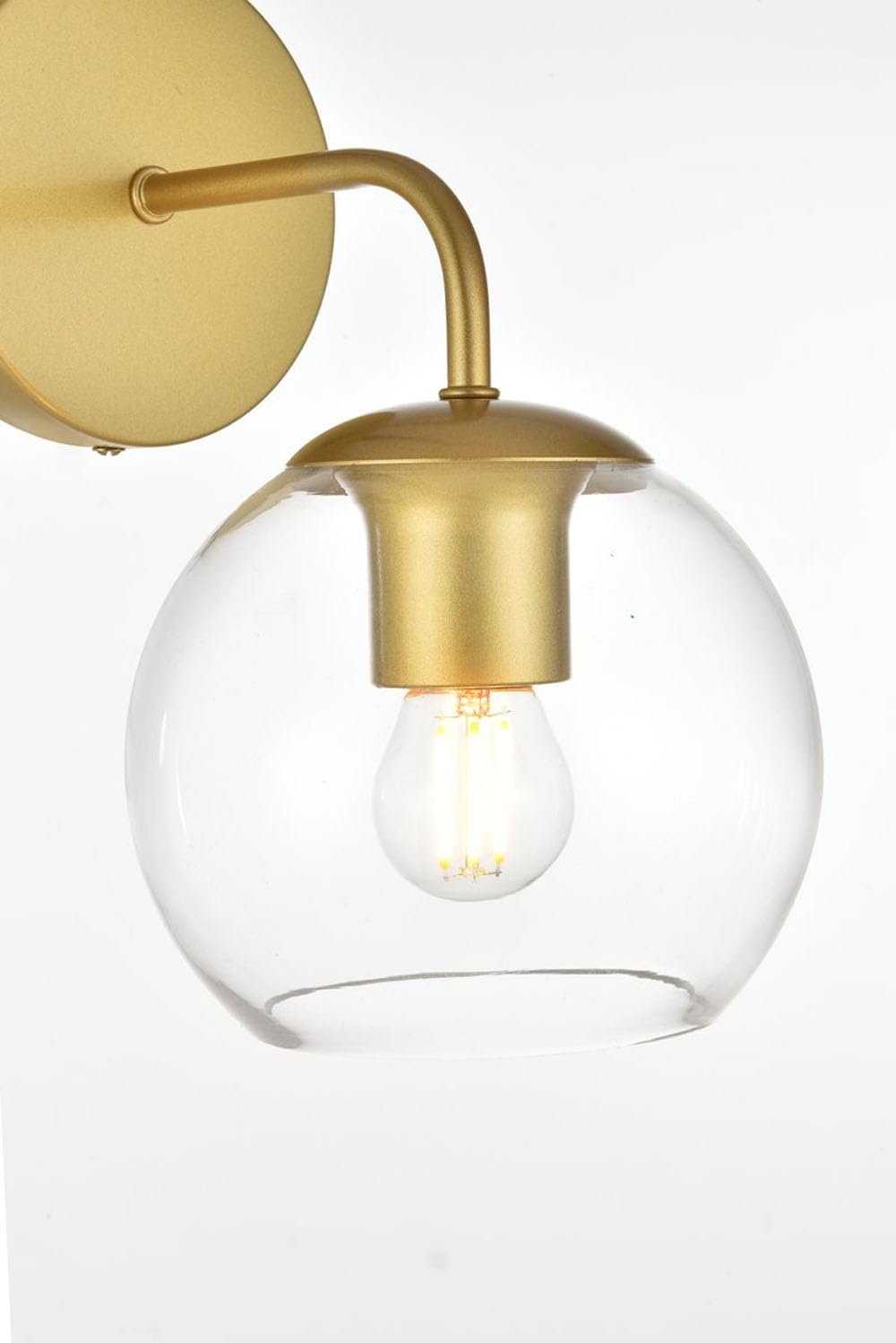 Living District Chrome Glass Bath Sconce - 1-Light Modern Iron & Clear Design