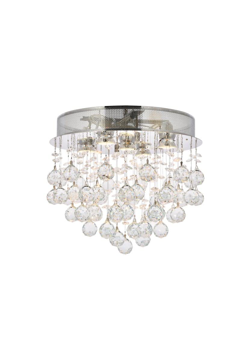 Elegant Lighting V2006F16C/RC Galaxy - Five Light Flush Mount, Crystal Style Options: Clear Royal Cut