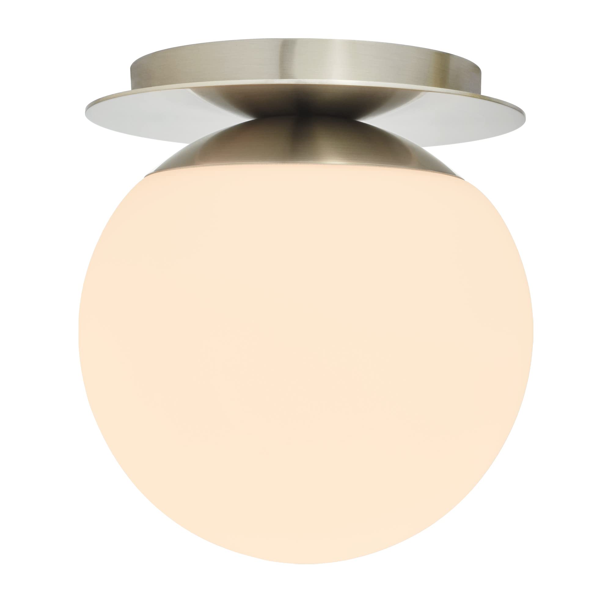Wall Sconces, 1 Light Modern Globe Sconce In Brushed Nickel, Wall Light For Bedroom Bathroom Living Room & Hallway Vanity Lighting, Ceiling Light Fixture