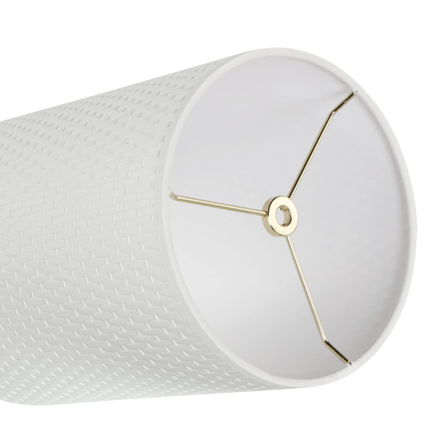 Aspen Creative 31308, Hardback Drum Spider White Plastic Lamp Shade 8&quot; Top X 8&quot; Bottom X 11&quot; Height