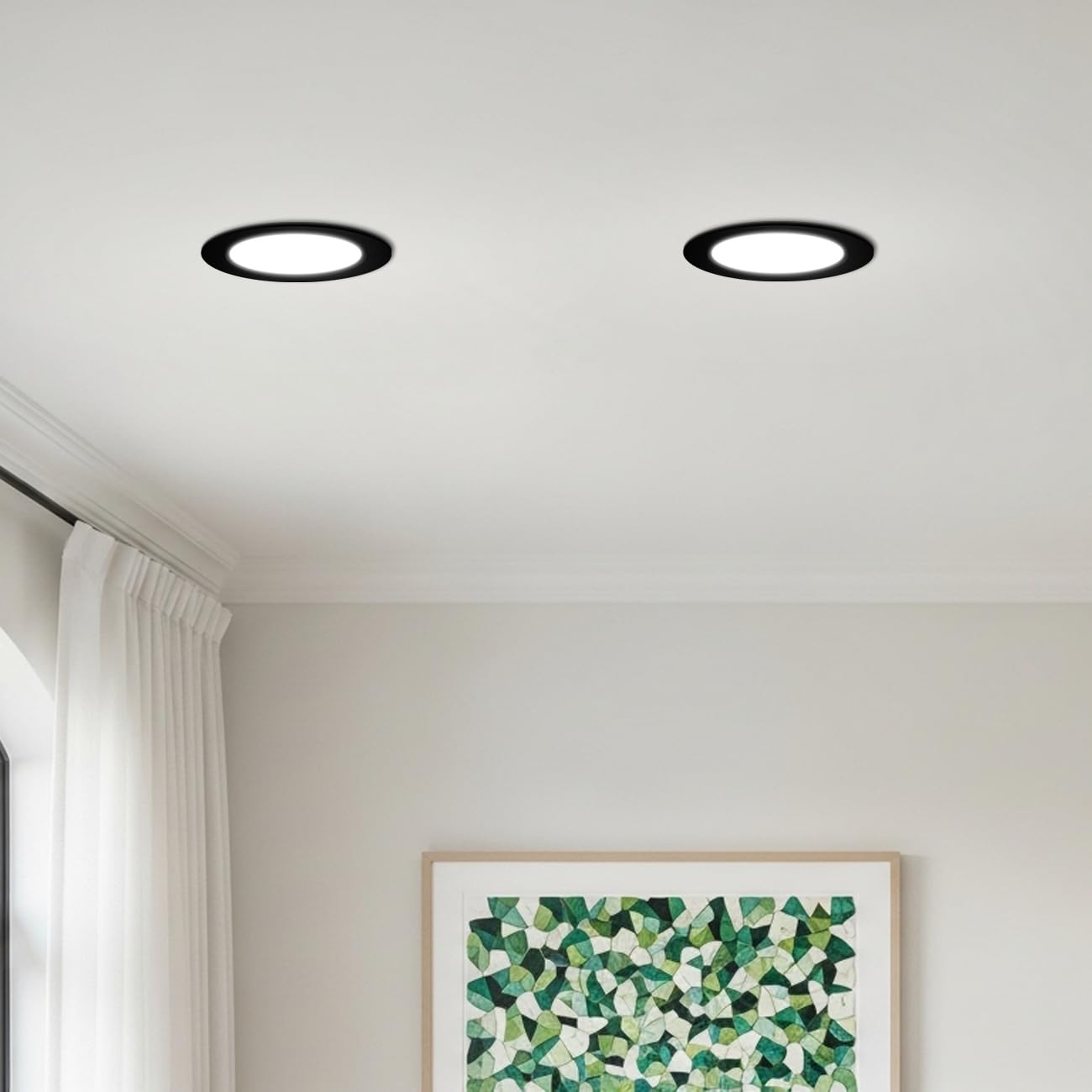 Anwio Recessed Lighting 6 Inch Black  5Cct 9W 1000Lm Flat Retrofit Led Recessed Lights Can Needs  2700/3000/4000/5000/6000K Selectable Can Lights Cri 80+ Dimmable E26 Base Ic Rated & Etl 5 Pack