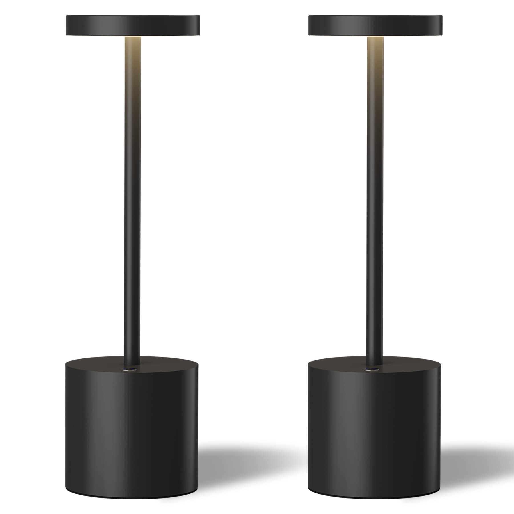Tbbga Led Cordless Table Lamps Set Of 2, Rechargeable 5000Mah, Dimmable, Black