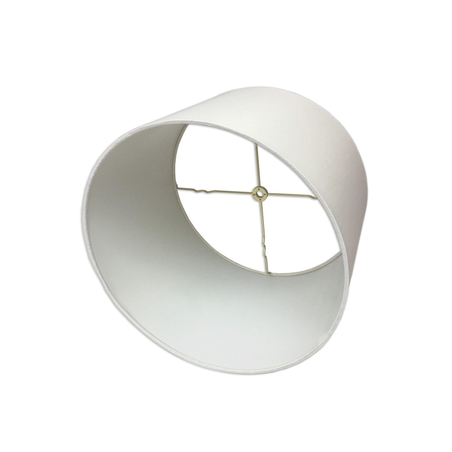 Royal Designs, Inc. Shallow Drum Lamp Shade, HB-610-16WH-2, 15x16x10 inches, White, 2 Pack