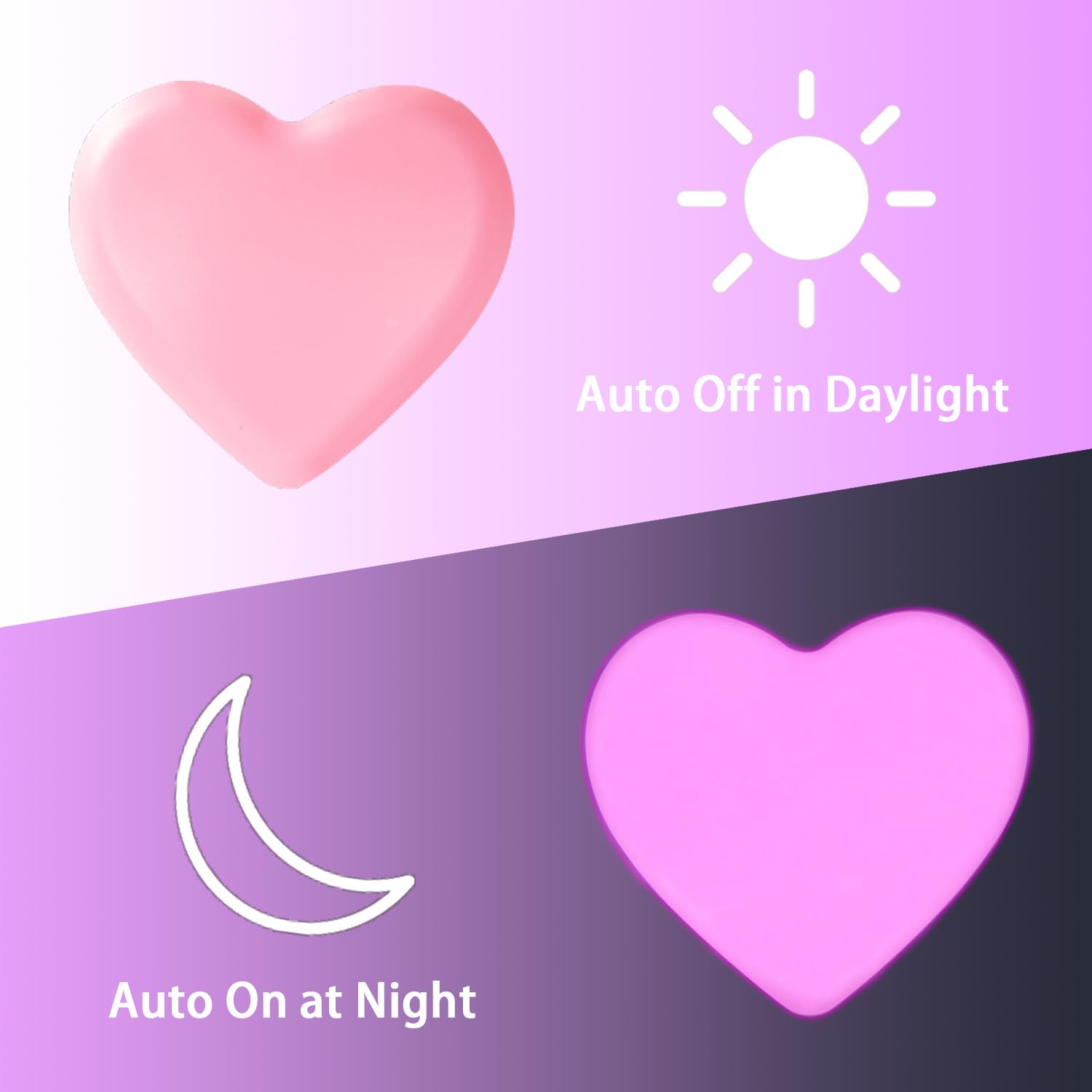 INZU LED Night Light for Kids, Auto Dusk to Dawn Sensor, 2Pack Pink, Acrylonitrile Butadiene Styrene, Model 0001