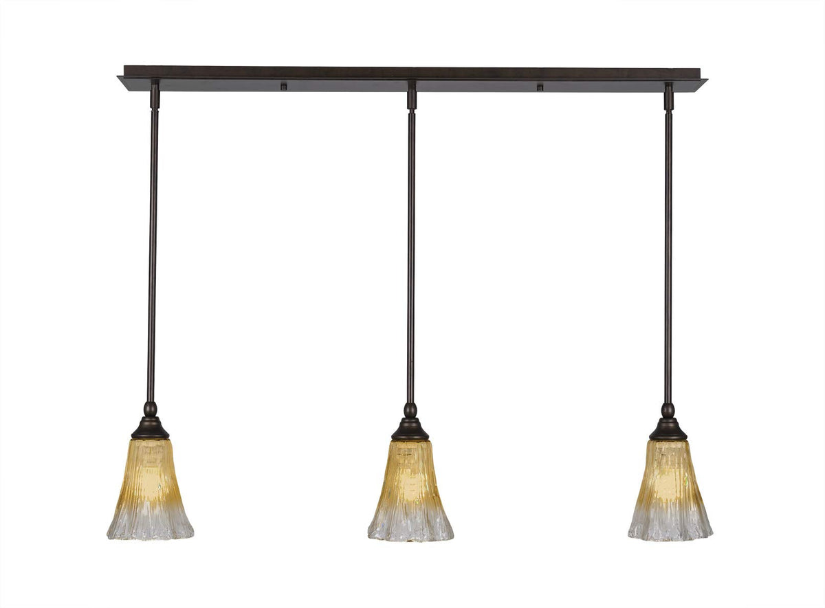 3 Light Linear Pendalier In Bronze (36-Brz-724)