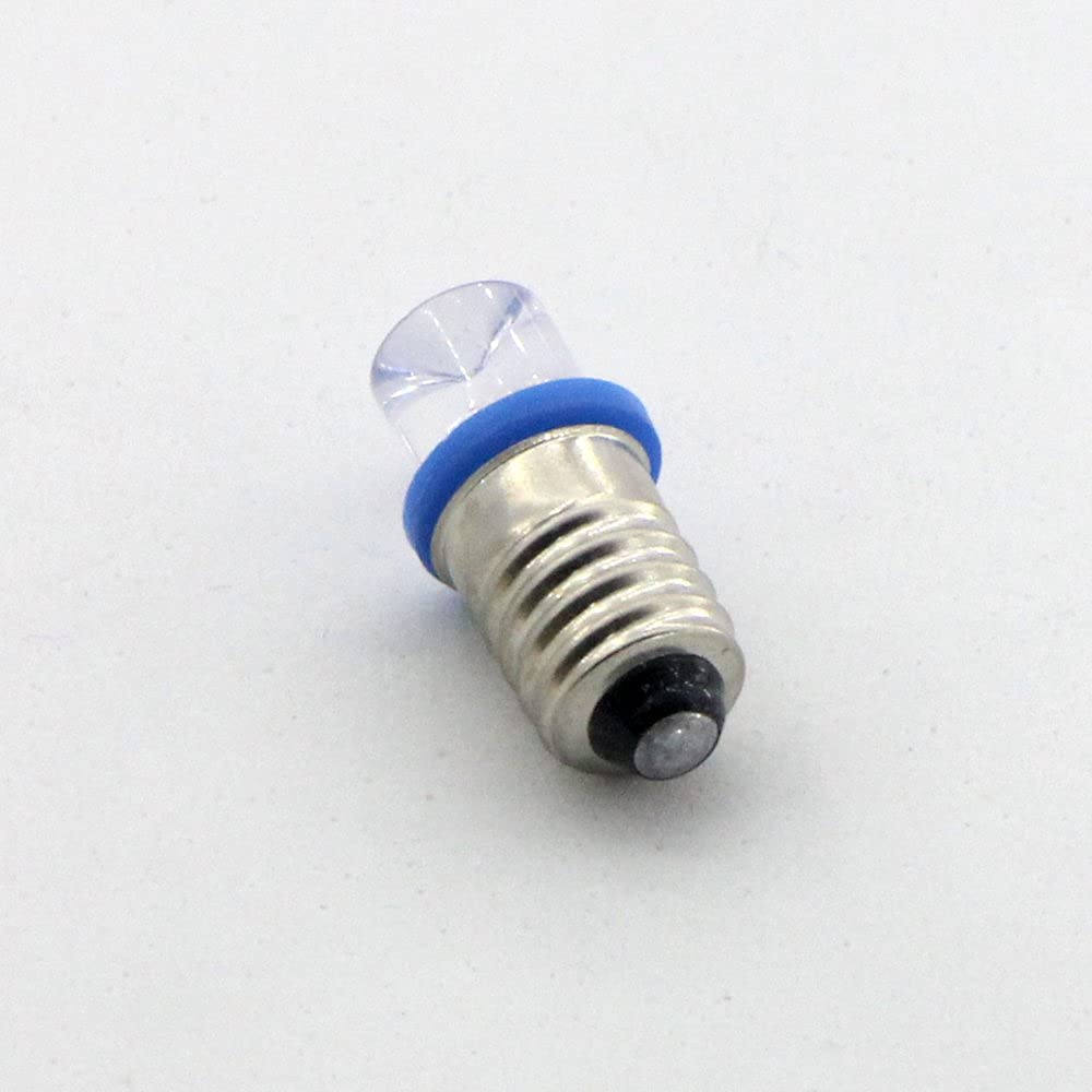 GutReise E10 Screw LED Bulb 4.5V Blue Flood Light 10pcs + E10 Base, Steel, 10 Count