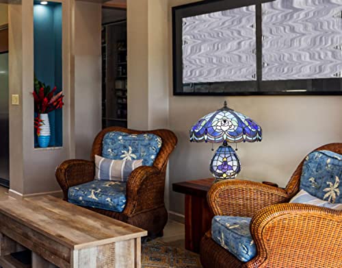 Cal Lighting Bo-2799Tb Tiffany/Mica Three Light Table Lamp From Tiffany Collection In Bronze/Dark Finish, 16.00 Inches