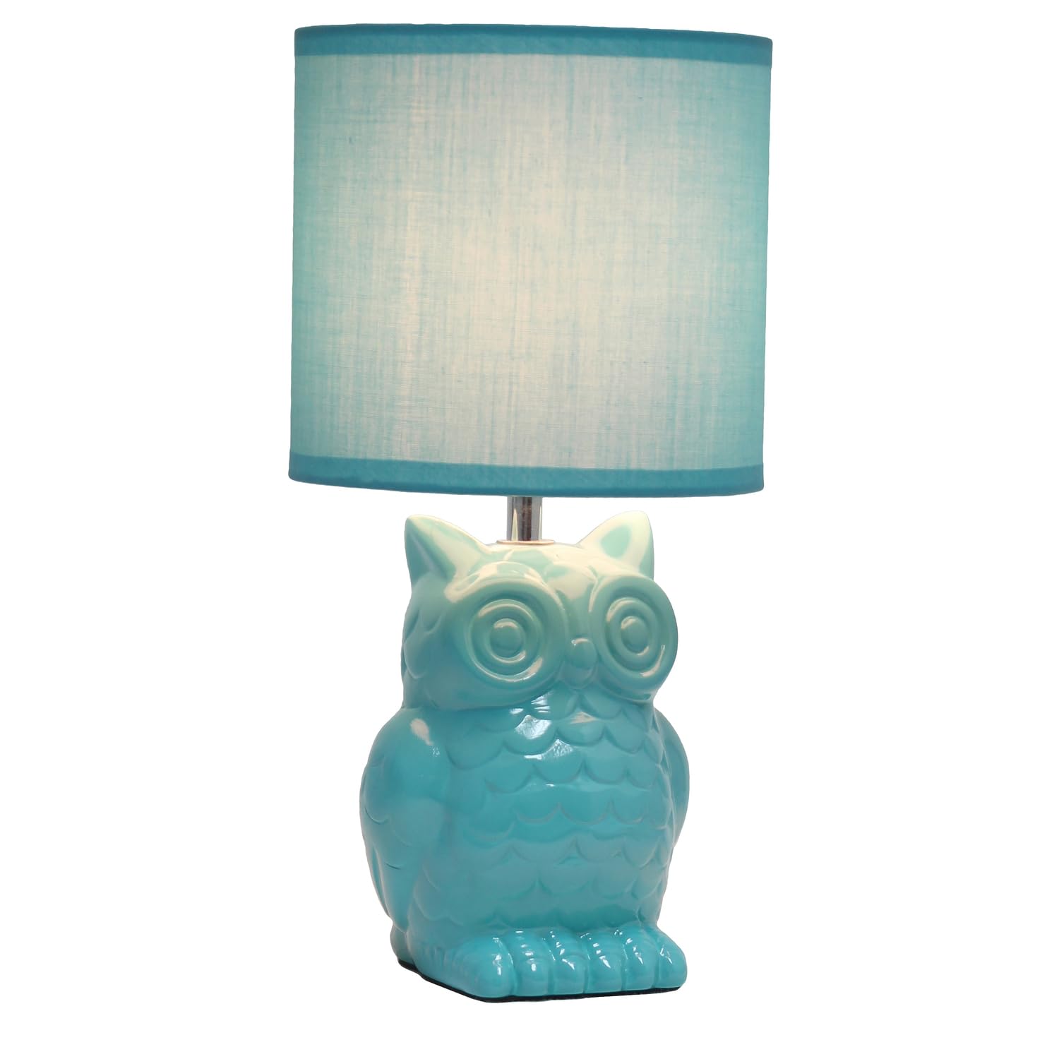 Simple Designs Ceramic Owl Table Lamp, 12.8inH, Dandelion Yellow, Model LT1136-DLN, for Bedroom, Living Room, Kids Room, Nursery