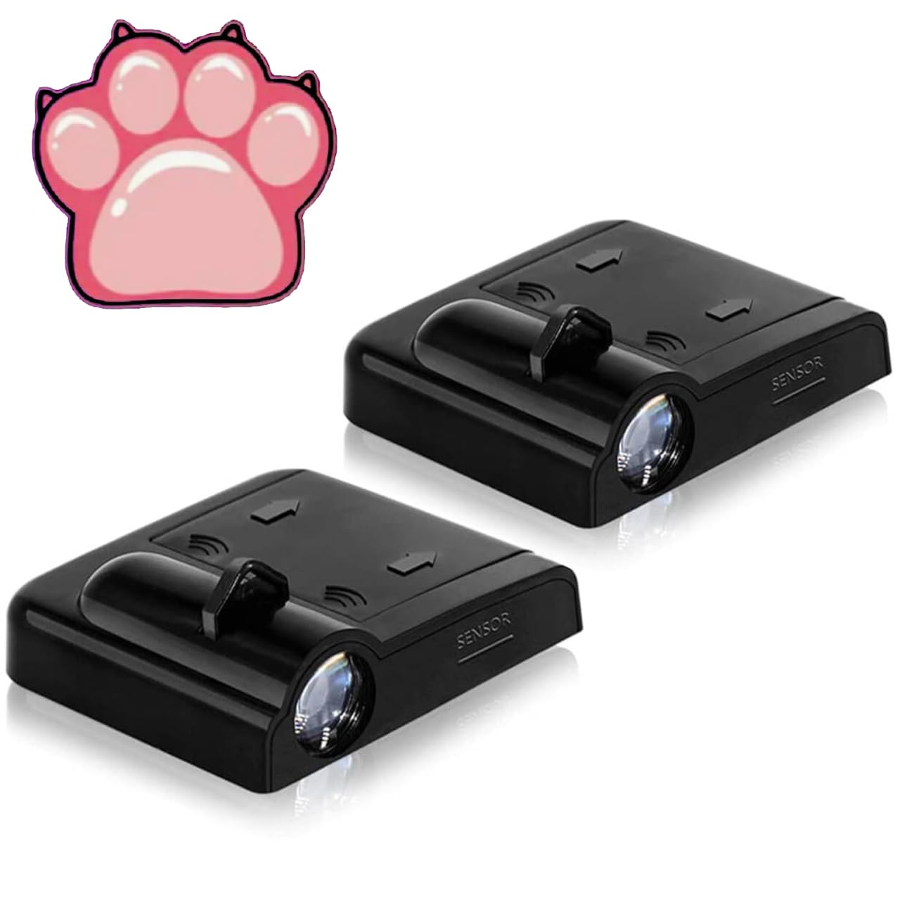 Lmzljz 2Pcs No Fade Car Door Lights Pink Dog Paw Door Lights Logo Projector Led Shadow Welcome Lamp Paw Print Car Accessories Dog Gifts Suitable For All Brands Vehicles Motorcycle