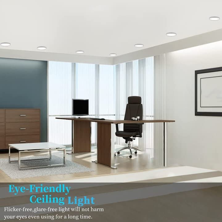 NOVELUX 7 Inch LED Flush Mount Ceiling Light Dimmable 5000K, Stainless Steel, White, Modern Design, 16 Pack