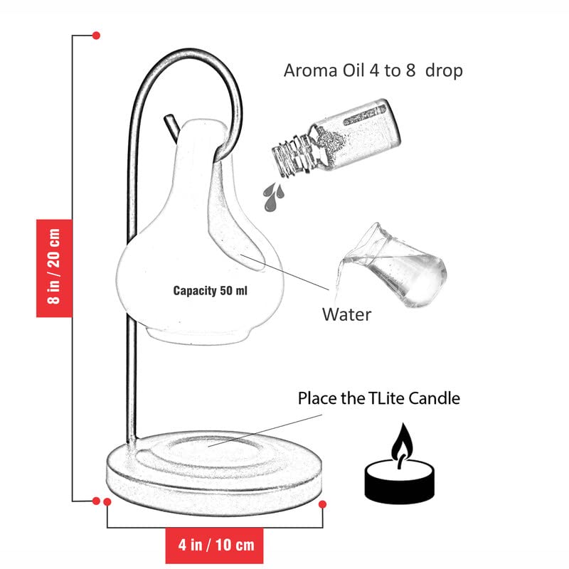 Pure Source India Ceramic Aroma Oil Diffuser Hanging Burner for Home Fragrance Decoration and Gifting, 4 x 8 Inch (Hanging - Blu
