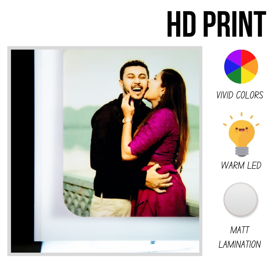 Zoci Voci Anniversary Gift - Nostalgia Flora - Rotating Photo Lamp (White.) - Led