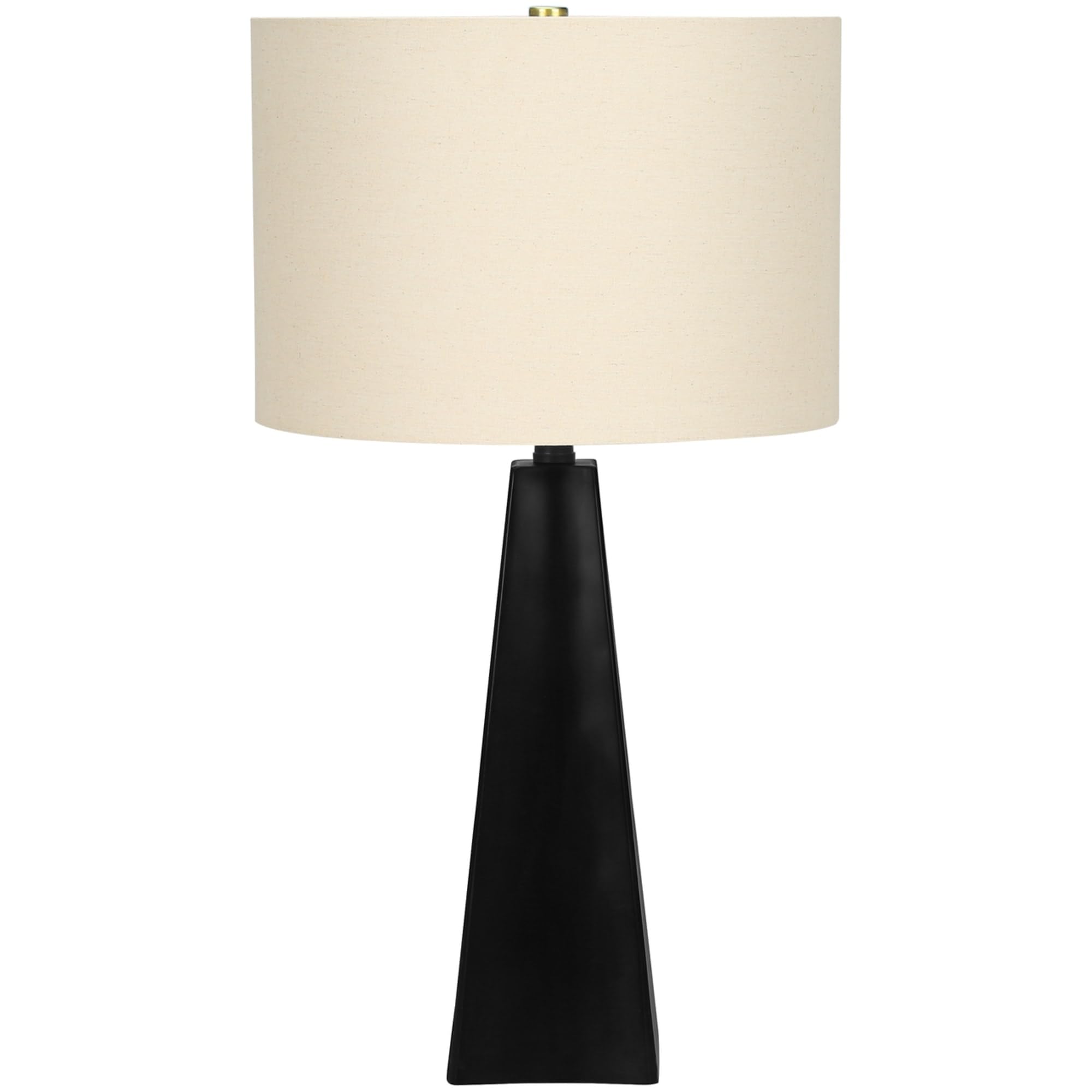 Monarch Specialties I 9726 Lightingtable Lamp, Black Resin, Beige Shade, Modern