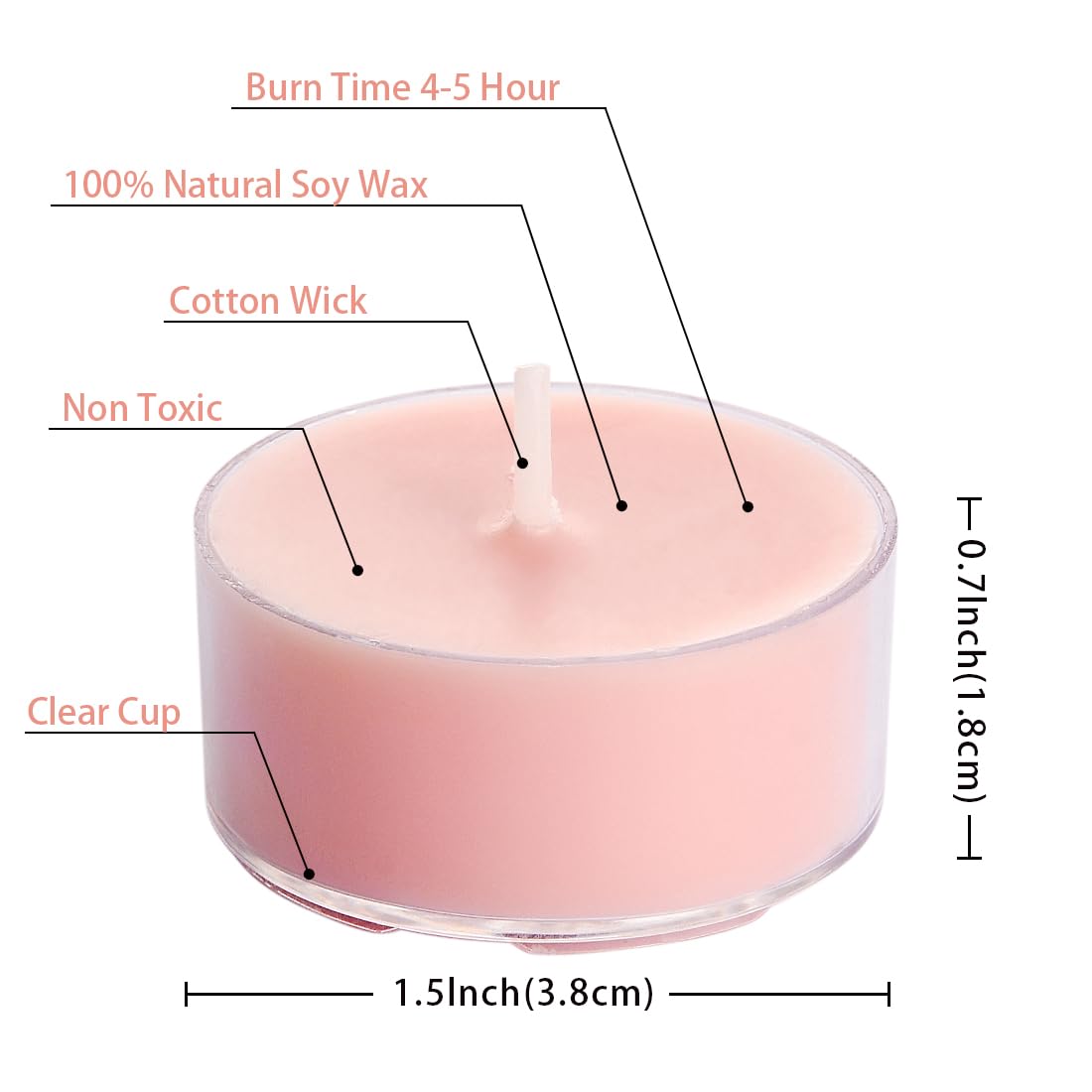Deybby Natural Hibiscus Orchid Scented Soy Wax Tealight Candles Bulk, Aromatherapy Luxury Tea Candle Set Of 12-4 Hour Burning Great Gift