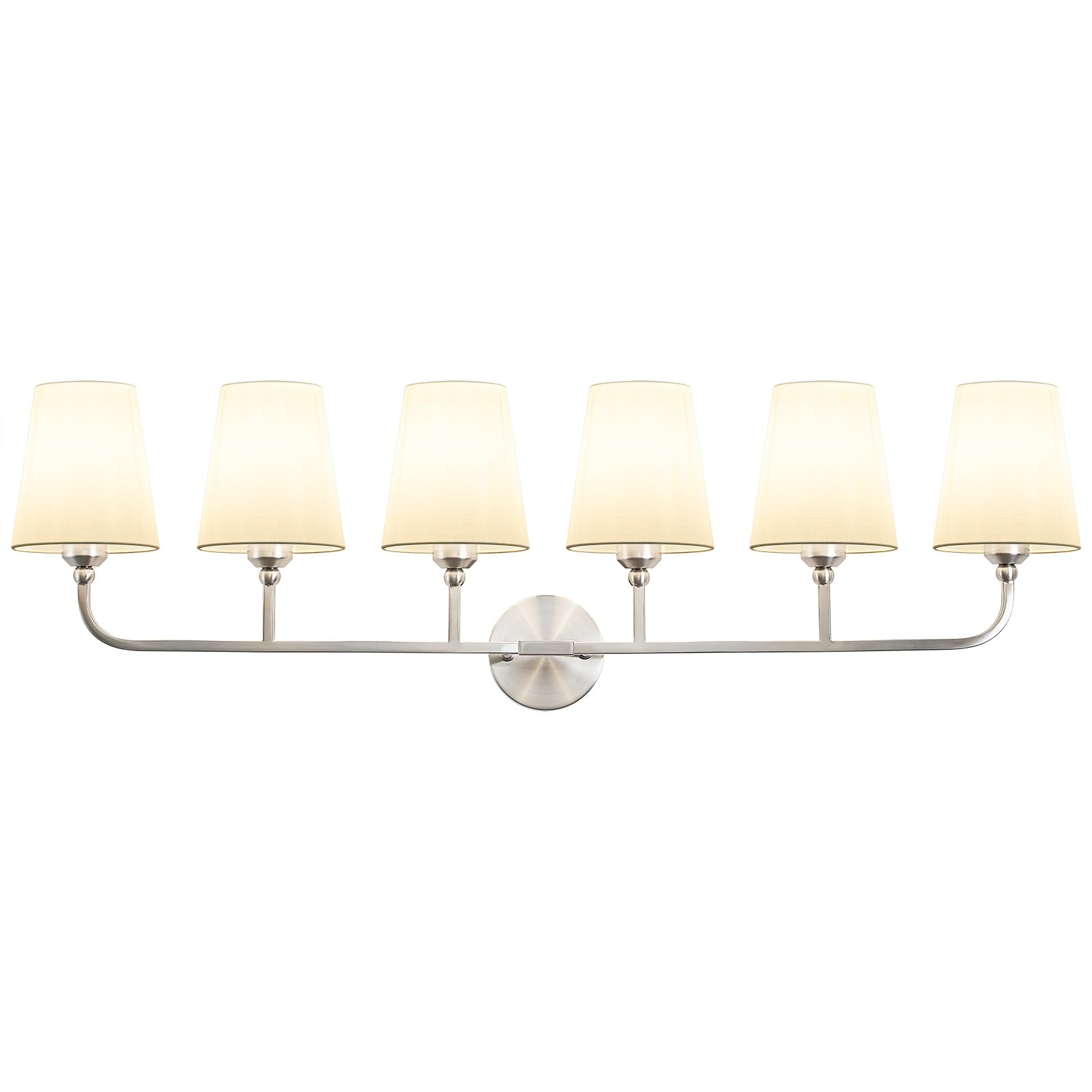 Kvhiiw Bathroom Vanity Light, Brushed Nickel Bathroom Light Fixtures, 6-Light Lighting Fixtures Over Mirror, Modern Wall Sconce 