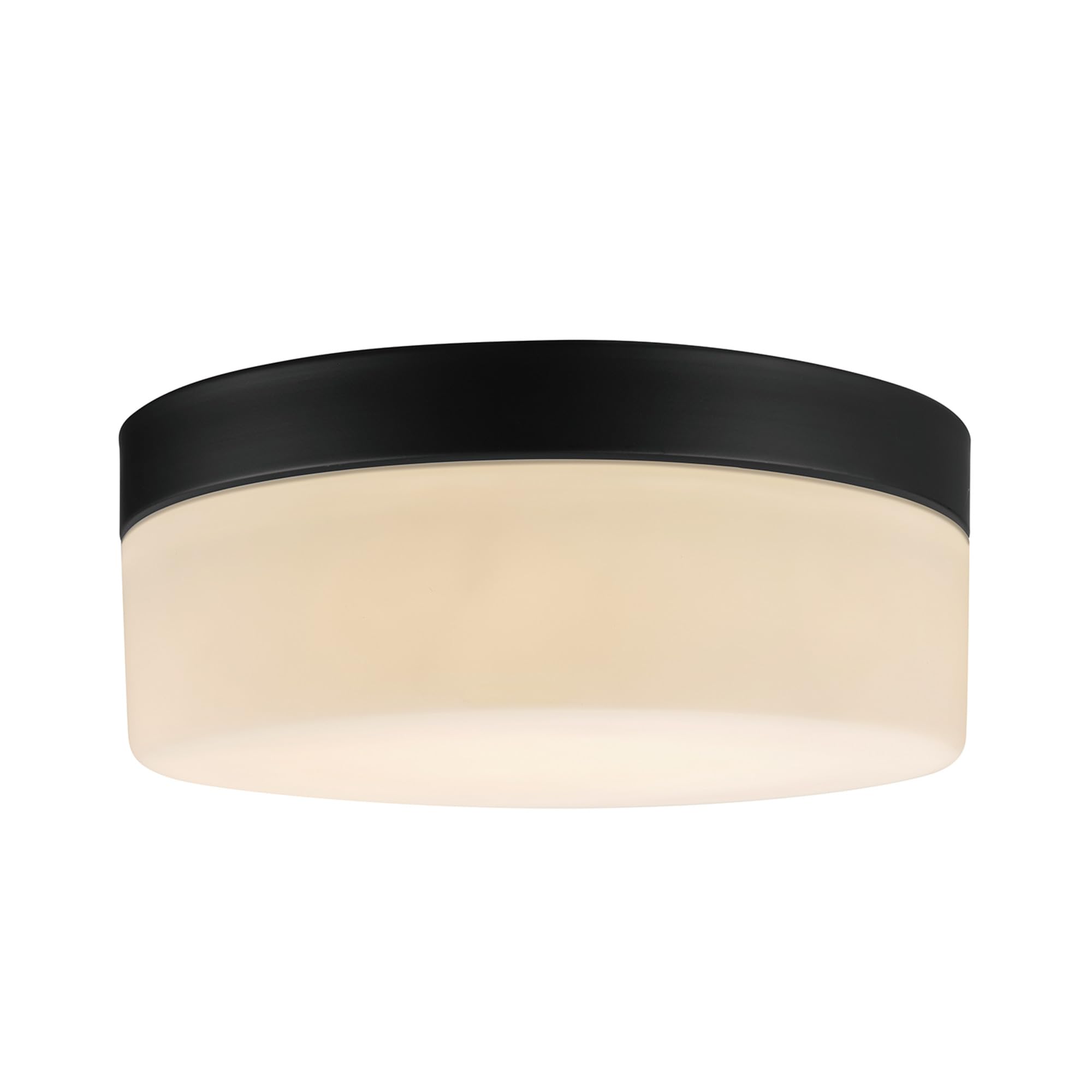 Globe Electric 44658 Mark Led Integrated Outdoor Flush Mount Ceiling Light, Black, Frosted Glass Shade, 2000 Lumen