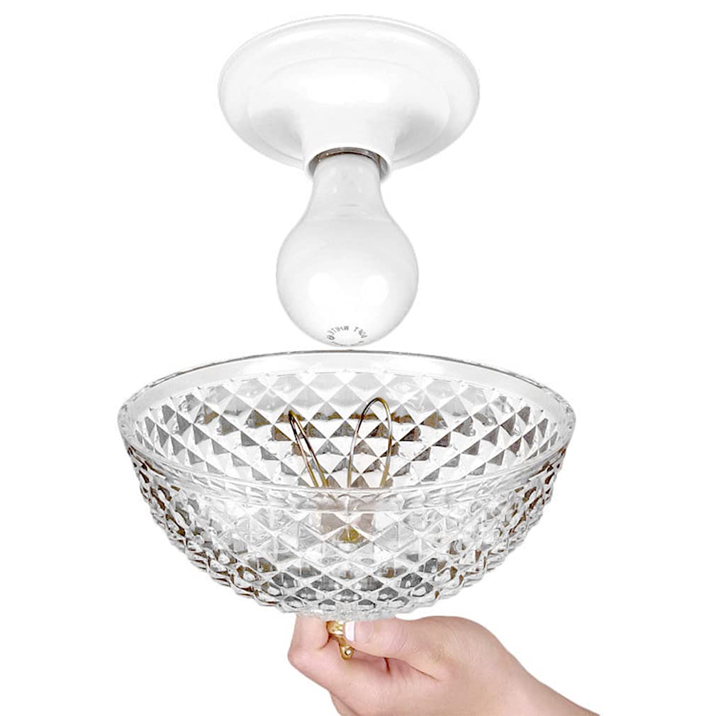 Evelots Clip On Shade for Ceiling Light Bulb, Antique Diamond Cut Acrylic, Clear, Model 3116-EVE, Package Quantity 1