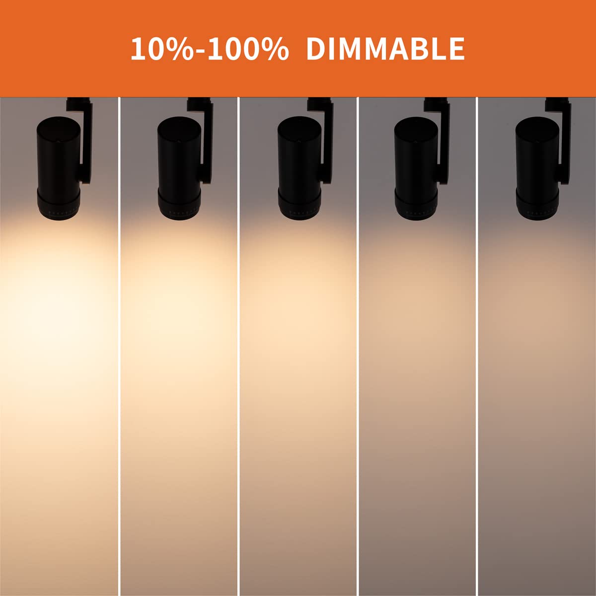 Mirrea Led Track Lighting Heads, 13.5W, 90 Cri, 3000K Warm White, Adjustable Beam,