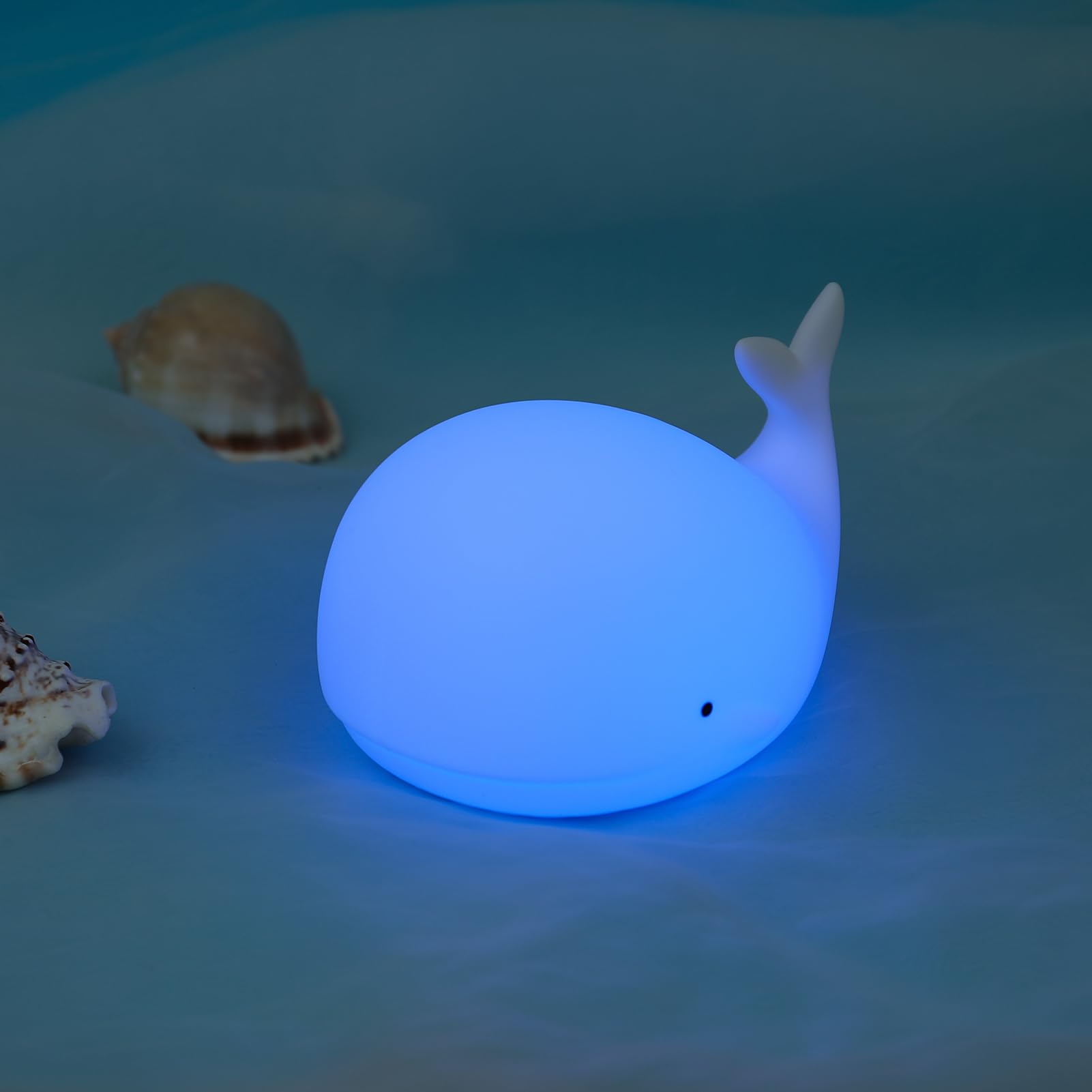 Zklili Children'S Night Light Cute Whale Light, 16 Colors+Touchable+Silicone Children'S Night Light, Usb Rechargeable Whale Nigh