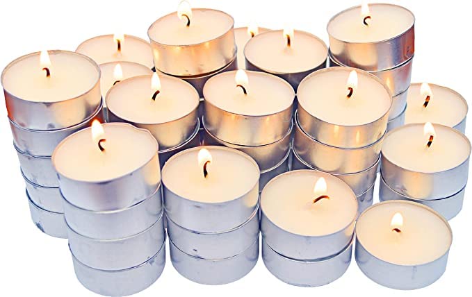 L.O.F Lords of Fashion Diwali Tea Light Wax Candle | Home Decor Handcrafted Assorted Round Shape Candle (White Candle 100 Pcs)