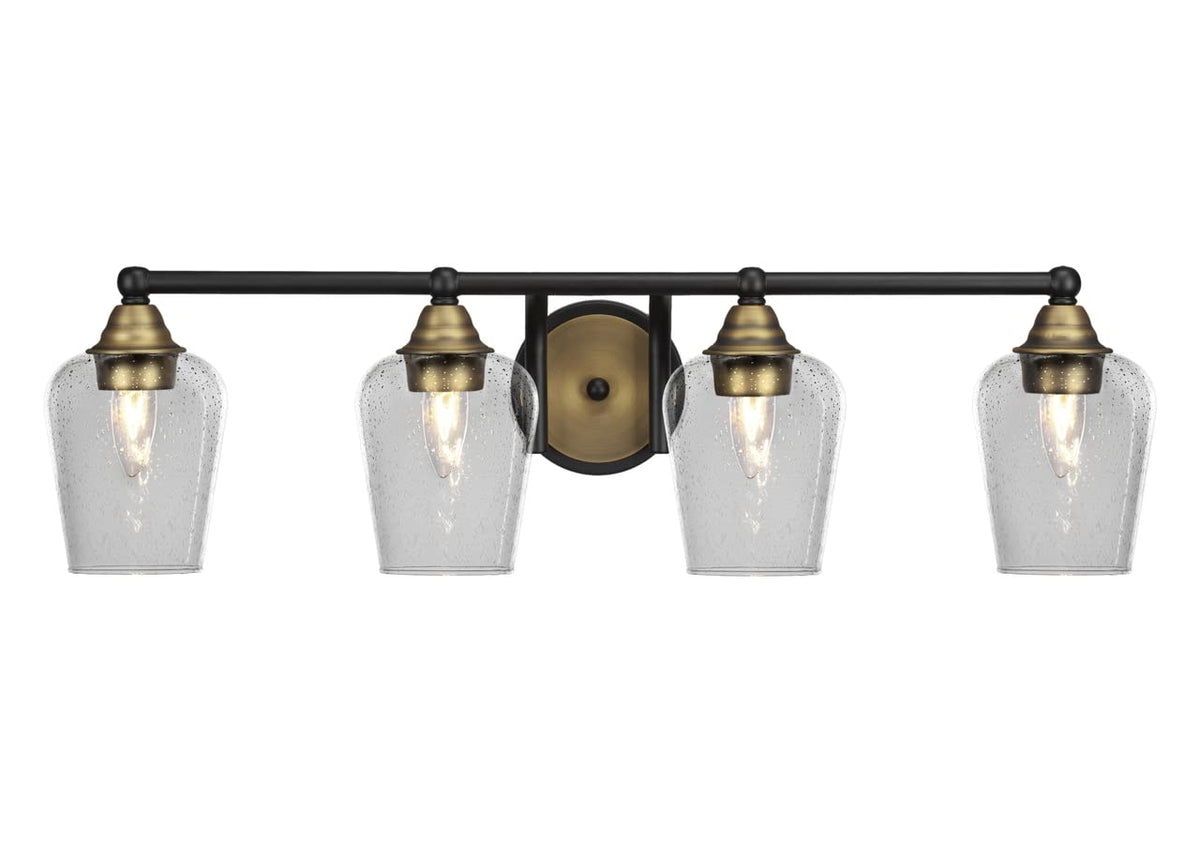 Toltec Lighting Paramount 4 Light Bath Bar In Matte Black & Brass (3424-Mbbr-210)