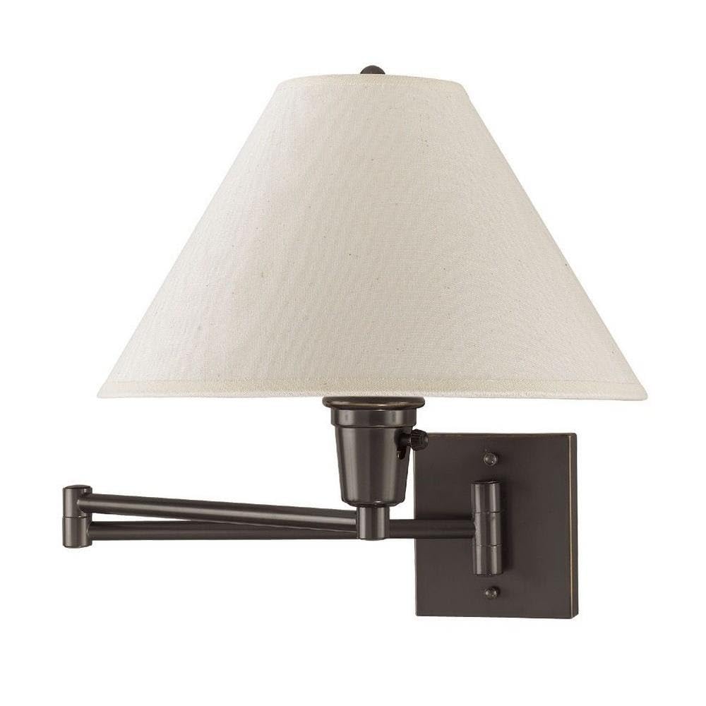 Cal Lighting Bo-635-Db Wall Sconce With White Fabric Shades, Dark Bronze Finish,16X16.8X14.1,Calbo-635-Db