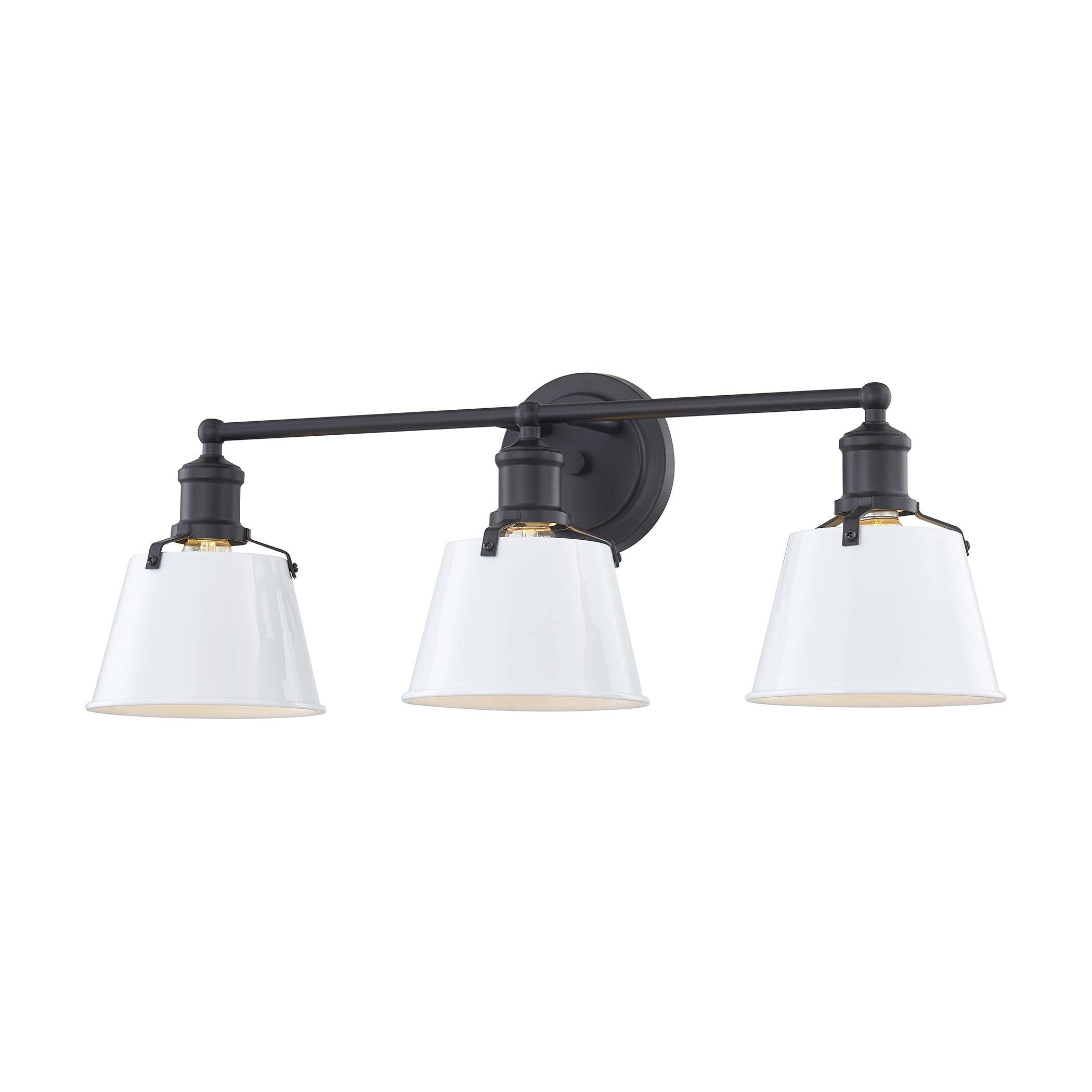 Elk Home 3-Light Vanity Light, Charcoal Finish & White Metal Shade, Traditional Style