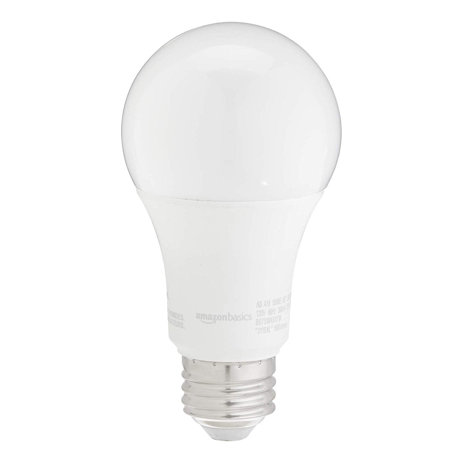 Amazon Basics A19 Led Light Bulbs 100 Watt Equivalent, Soft White (2700K), Energy Efficient 15W, Non-Dimmable, 10,000 Hour Lifet