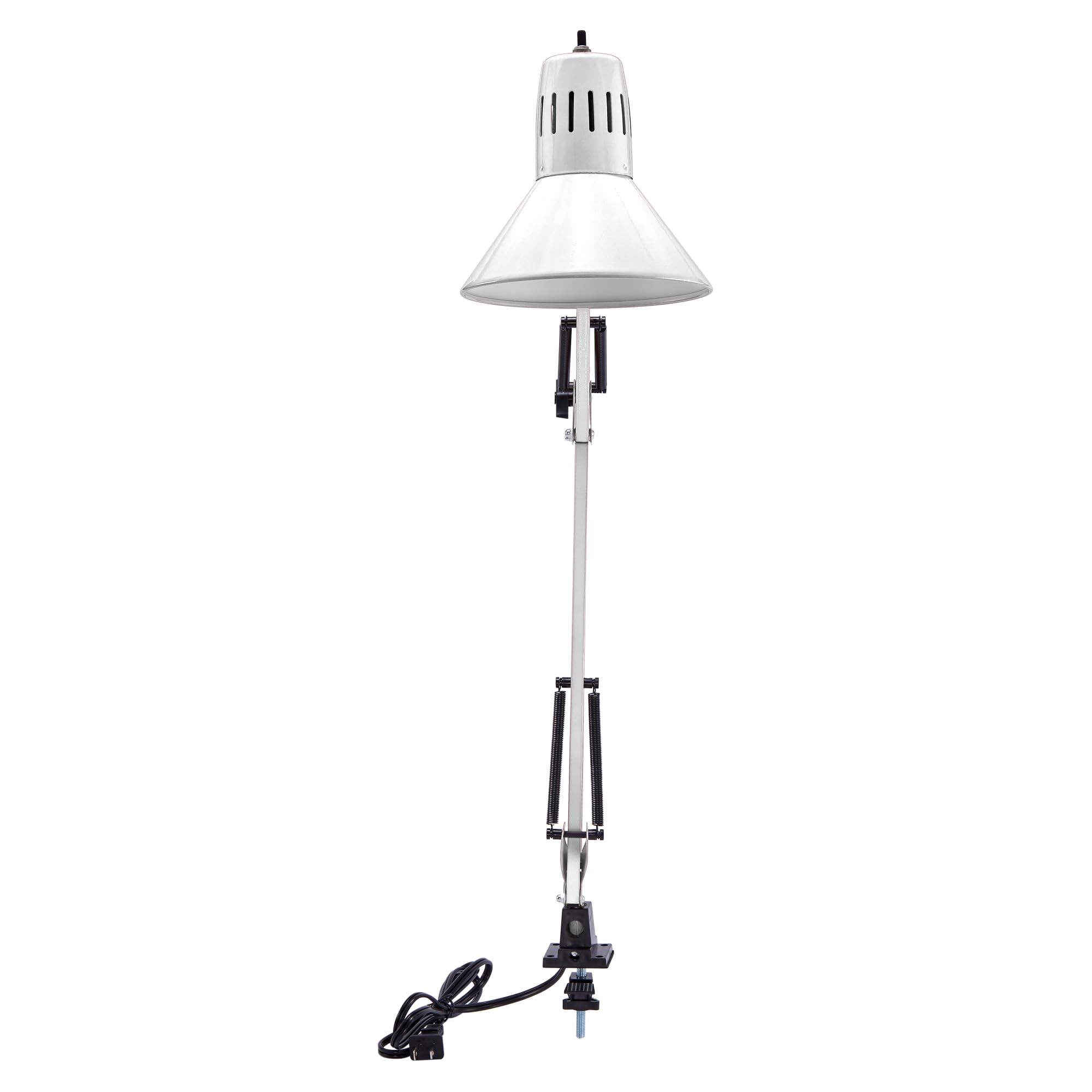 Bostitch Office Vlf100-Wht Swing Arm Desk Lamp With Clamp Mount, 36&quot; Reach With Multi-Joint Adjustment, Includes Replaceable Led Bulb (Vlf), White