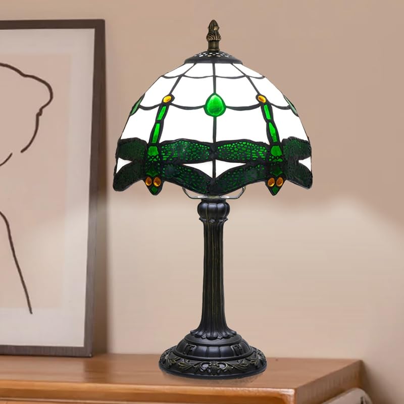 Tiffany Stained Glass Table Lamp Warm White Dragonfly Style Bedroom Retro Bedside lamp Unique Small Table lamp Living Room Dinin