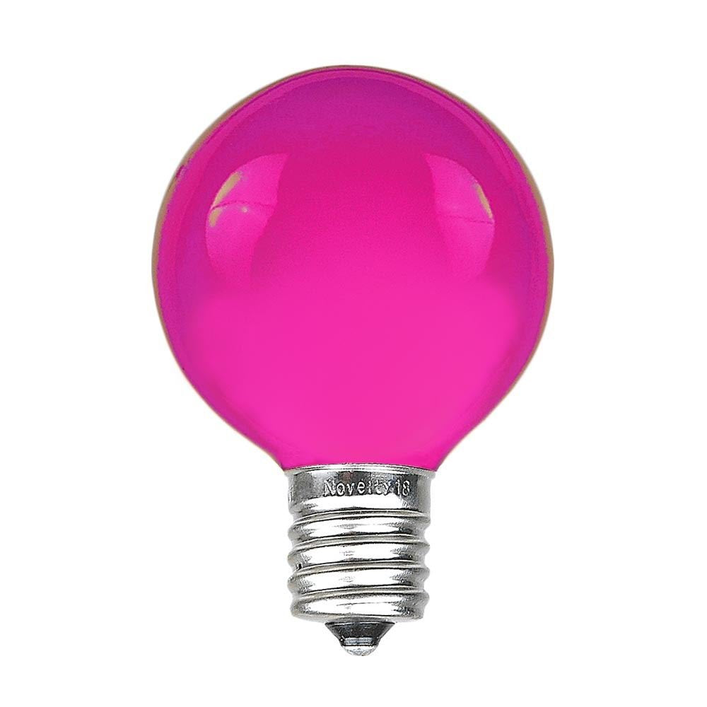 Novelty Lights G50 Globe Replacement Bulbs - E17/C9 Base, 7W, Purple, 25 Count
