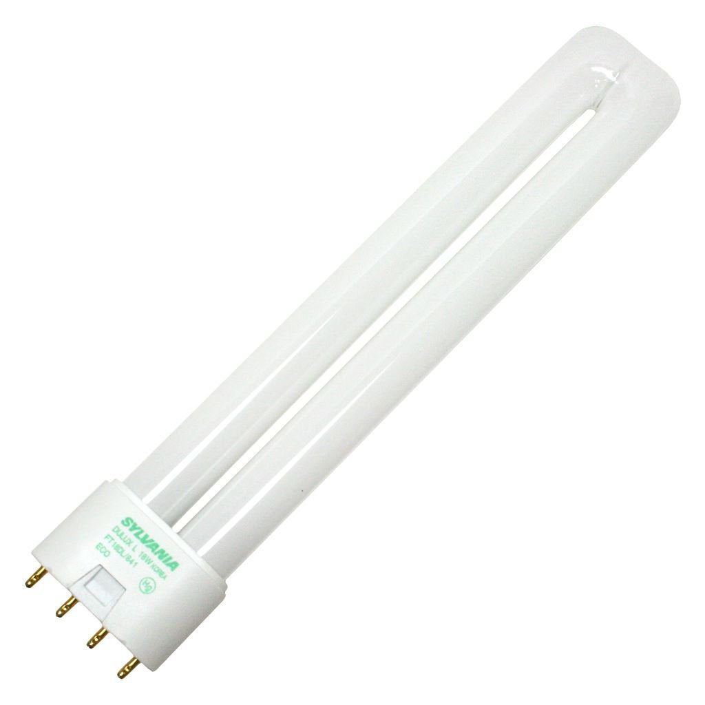 SYLVANIA CFL Light Bulb 18W 4 Pin 2G11 Base 4100K White, Model 046135205897
